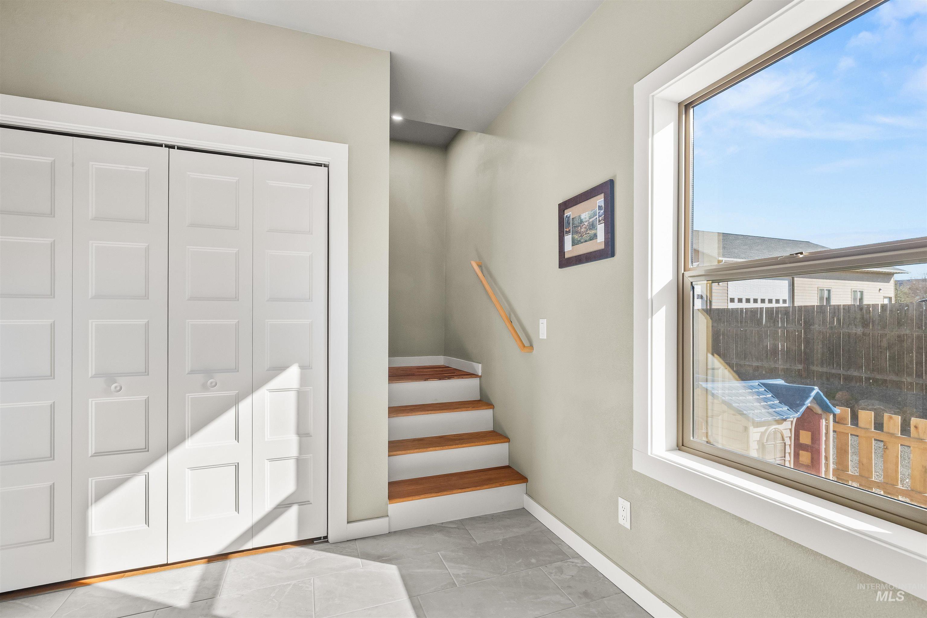 Stairs with baseboards