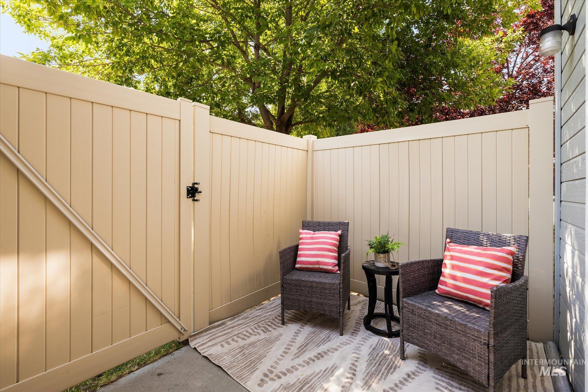 View of fenced backyard