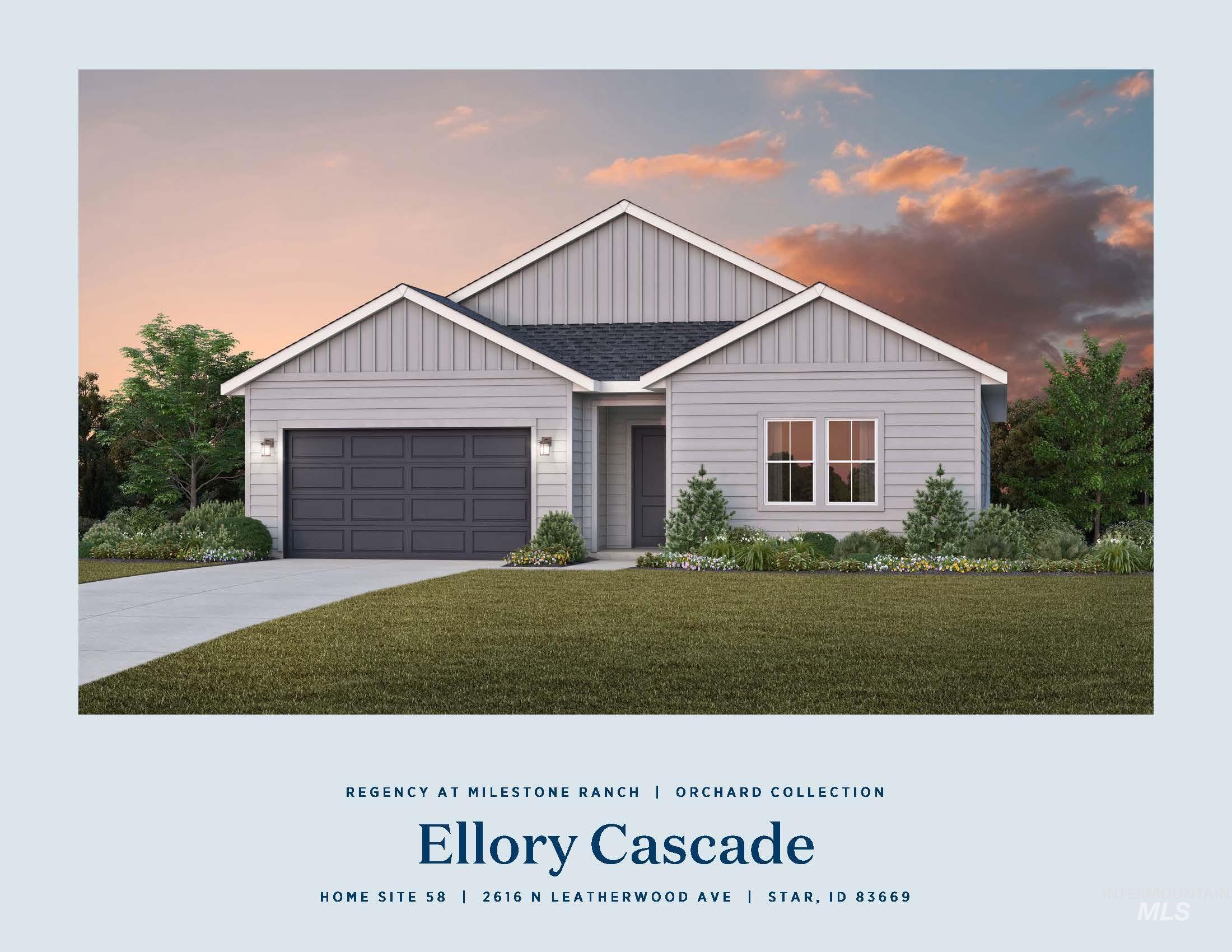 View of front of home with a lawn, an attached garage, concrete driveway, and board and batten siding