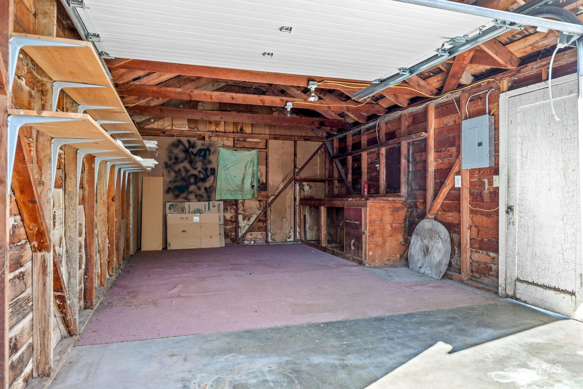 Garage with electric panel