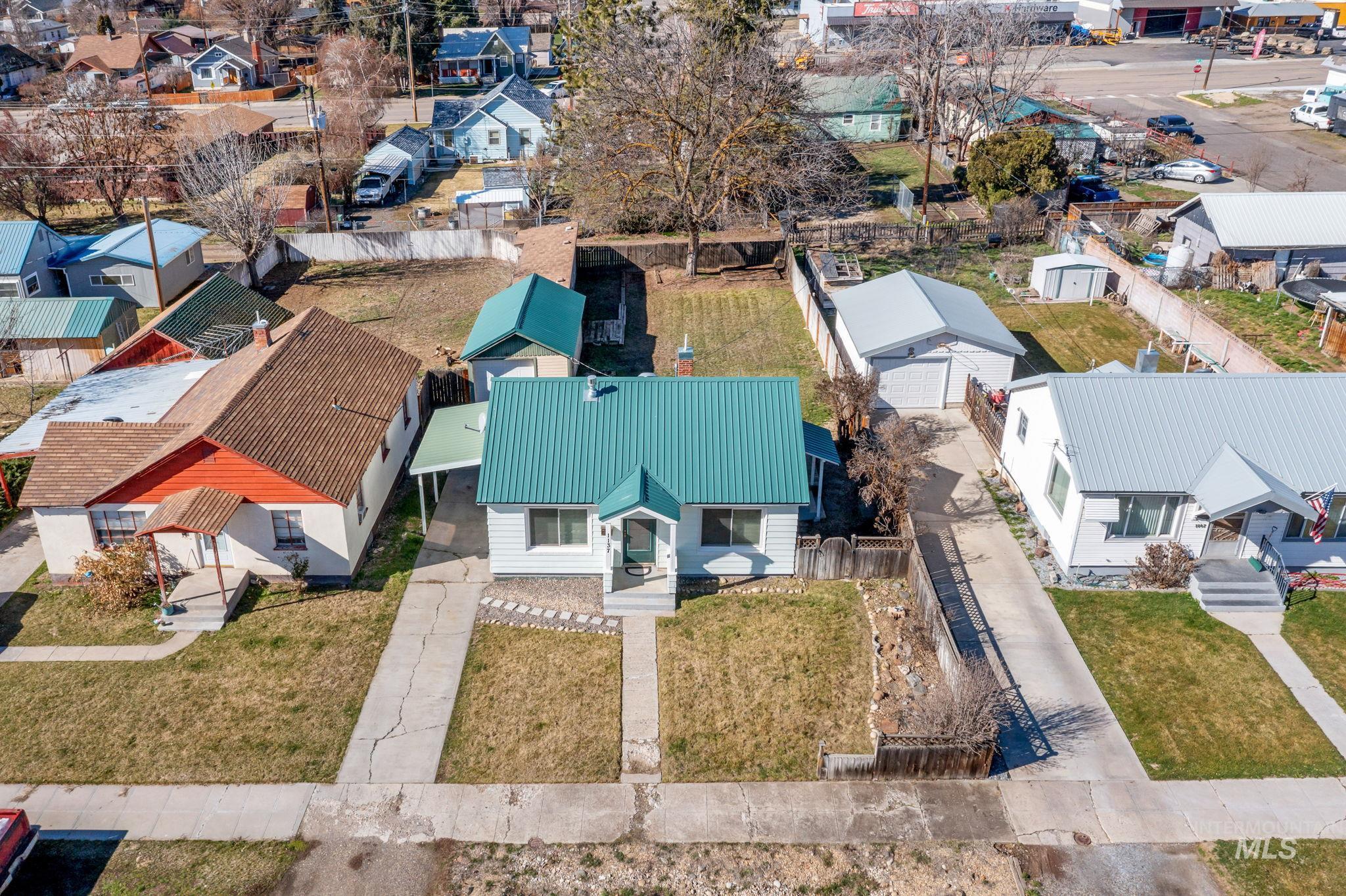 Aerial view of residential area