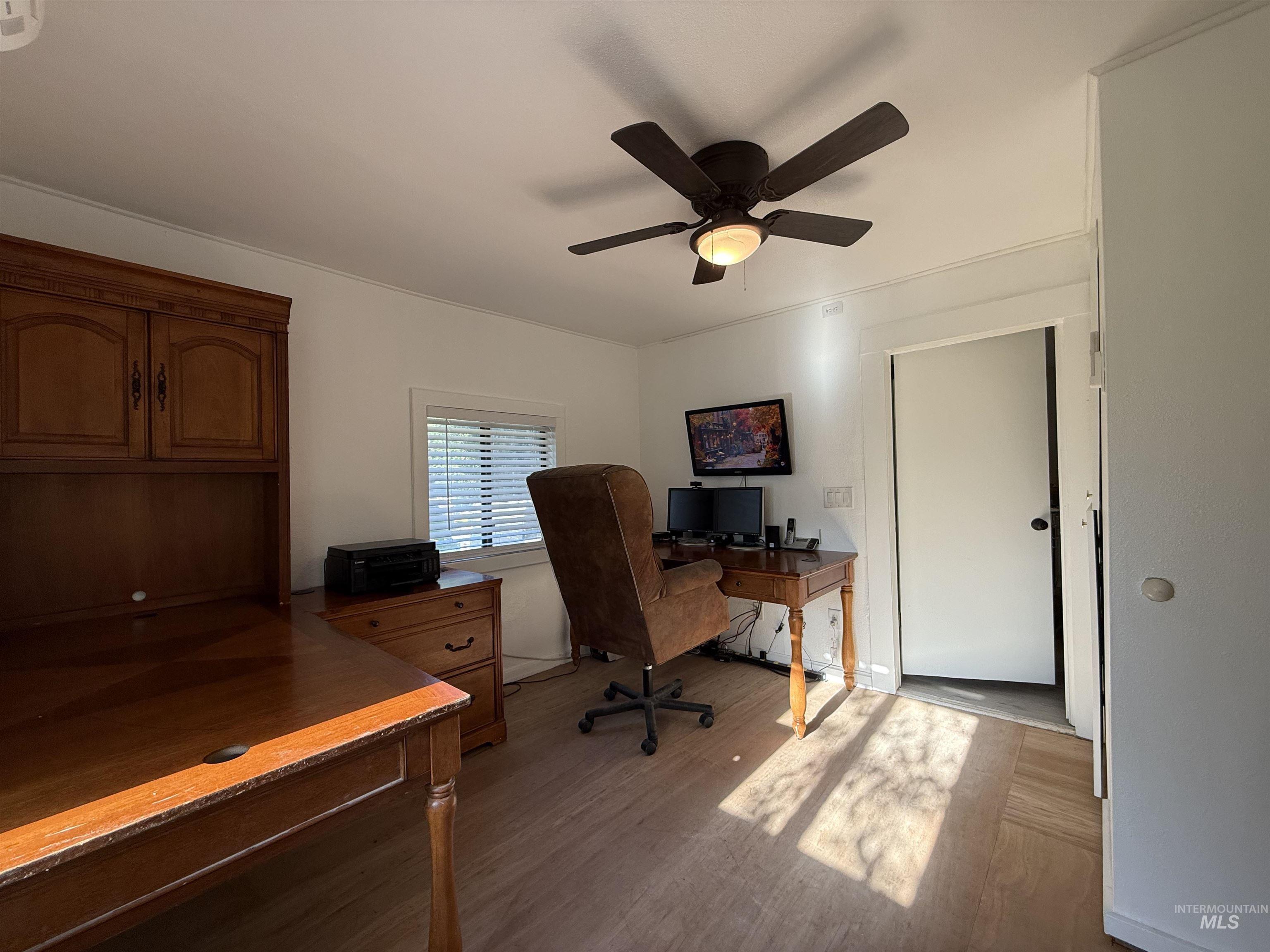 Bedroom # 2 - NEW CARPET & PAD TO BE INSTALLED DURING SELLER LEASE BACK PERIOD., Energy Saving Ceiling Fan, Dual Pane Windows, New 2.5 Inch Faux Wood Blinds, Mini-Split A/C & Heating Head Unit, Freshly Painted, 2 - Cat 5 Ethernet Ports, Coax Cable for TV