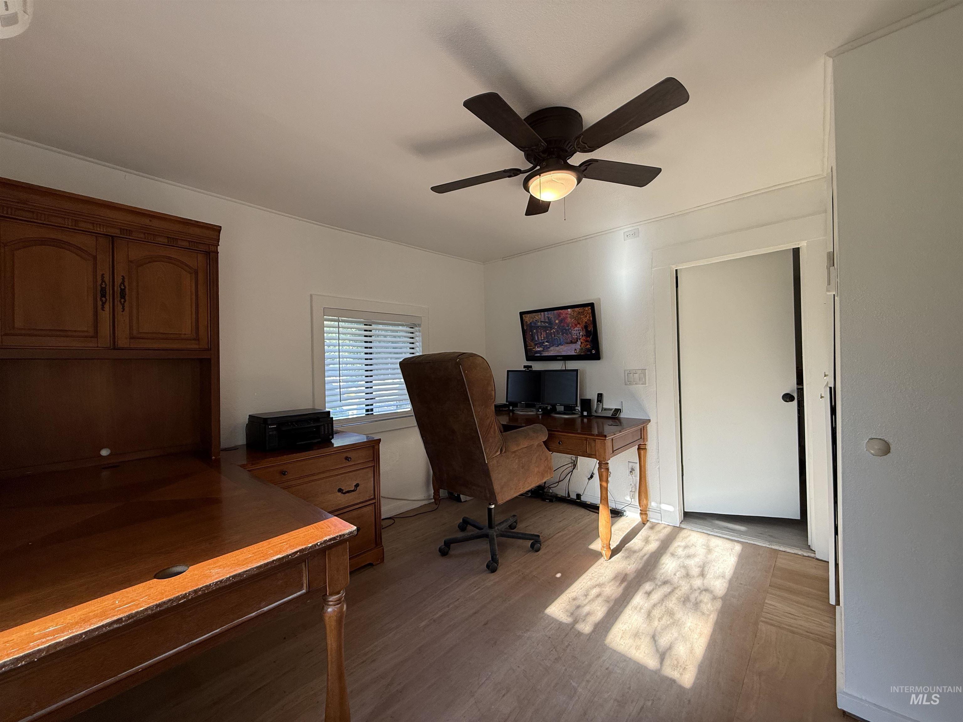 Bedroom # 2 - NEW CARPET & PAD TO BE INSTALLED DURING SELLER LEASE BACK PERIOD., Energy Saving Ceiling Fan, Dual Pane Windows, New 2.5 Inch Faux Wood Blinds, Mini-Split A/C & Heating Head Unit, Freshly Painted, 2 - Cat 5 Ethernet Ports, Coax Cable for TV