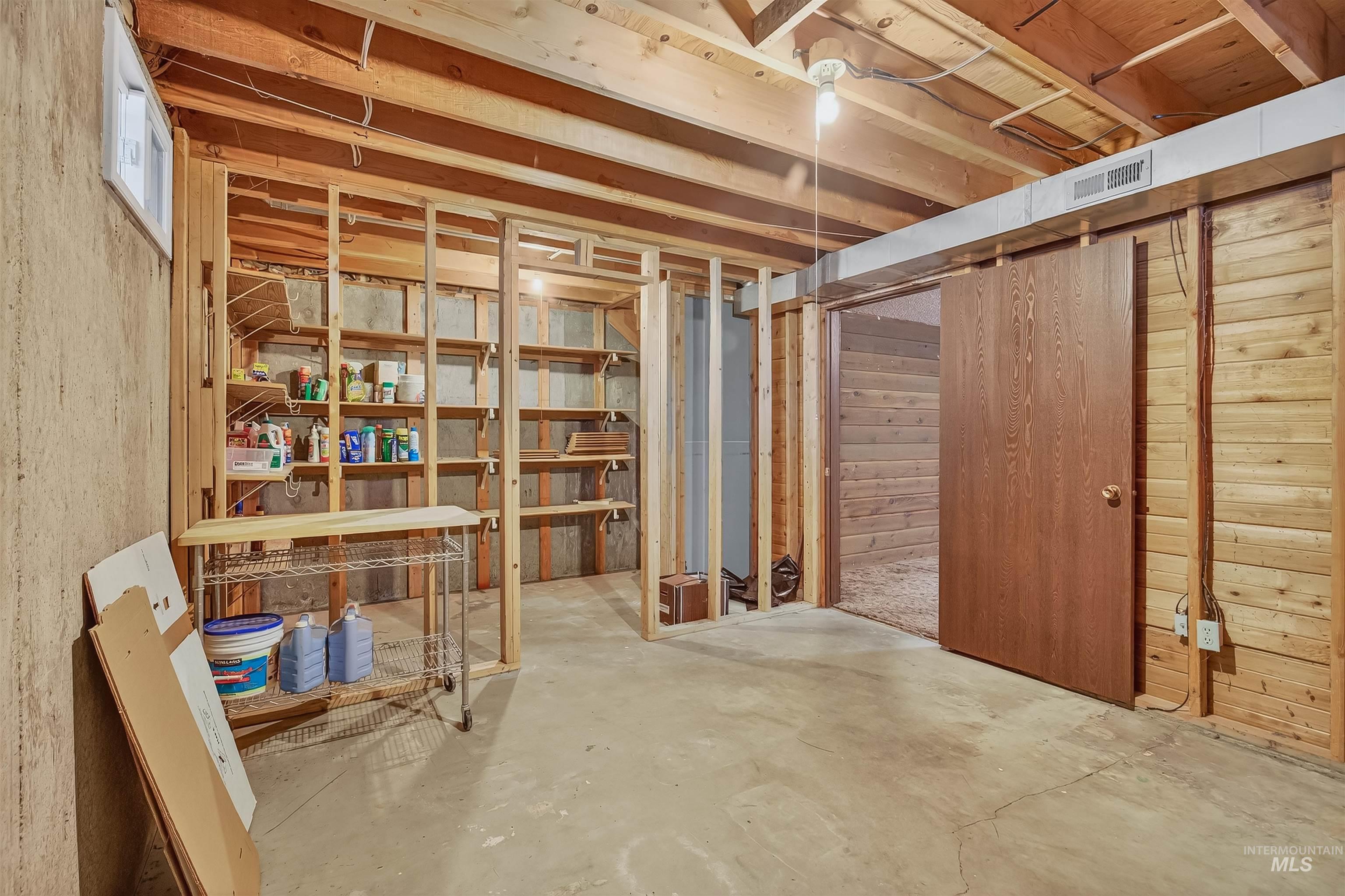 View of unfinished basement