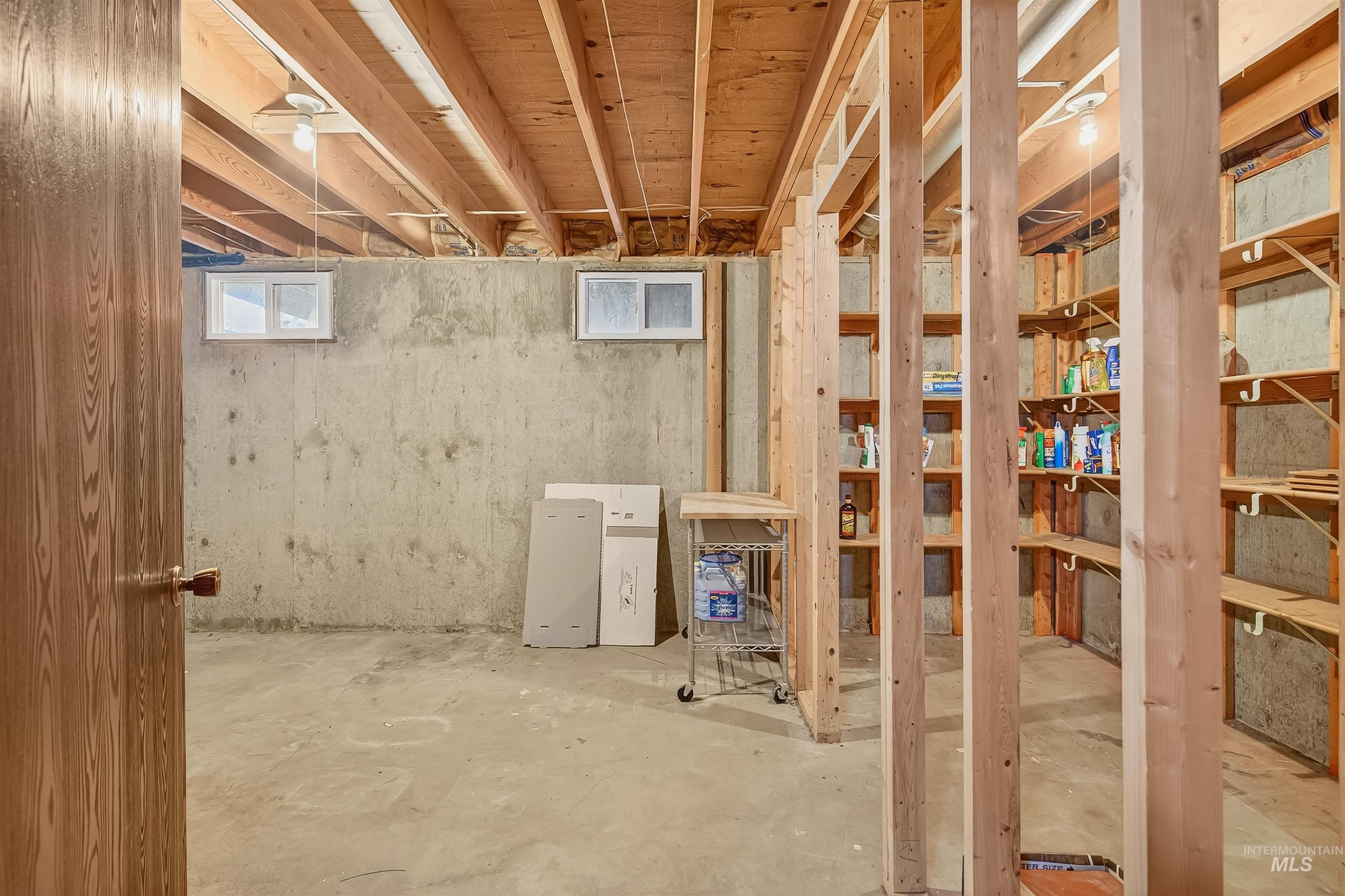 View of below grade area