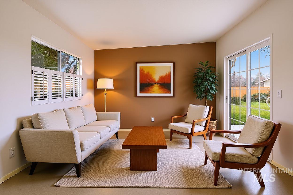Living area with baseboards