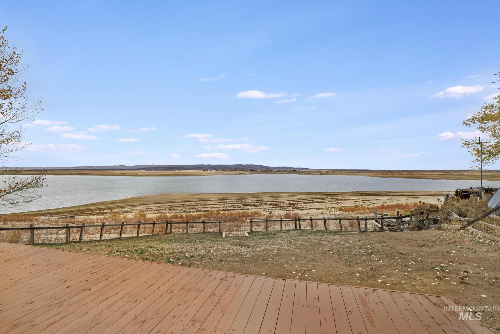 Wooden terrace with a water view