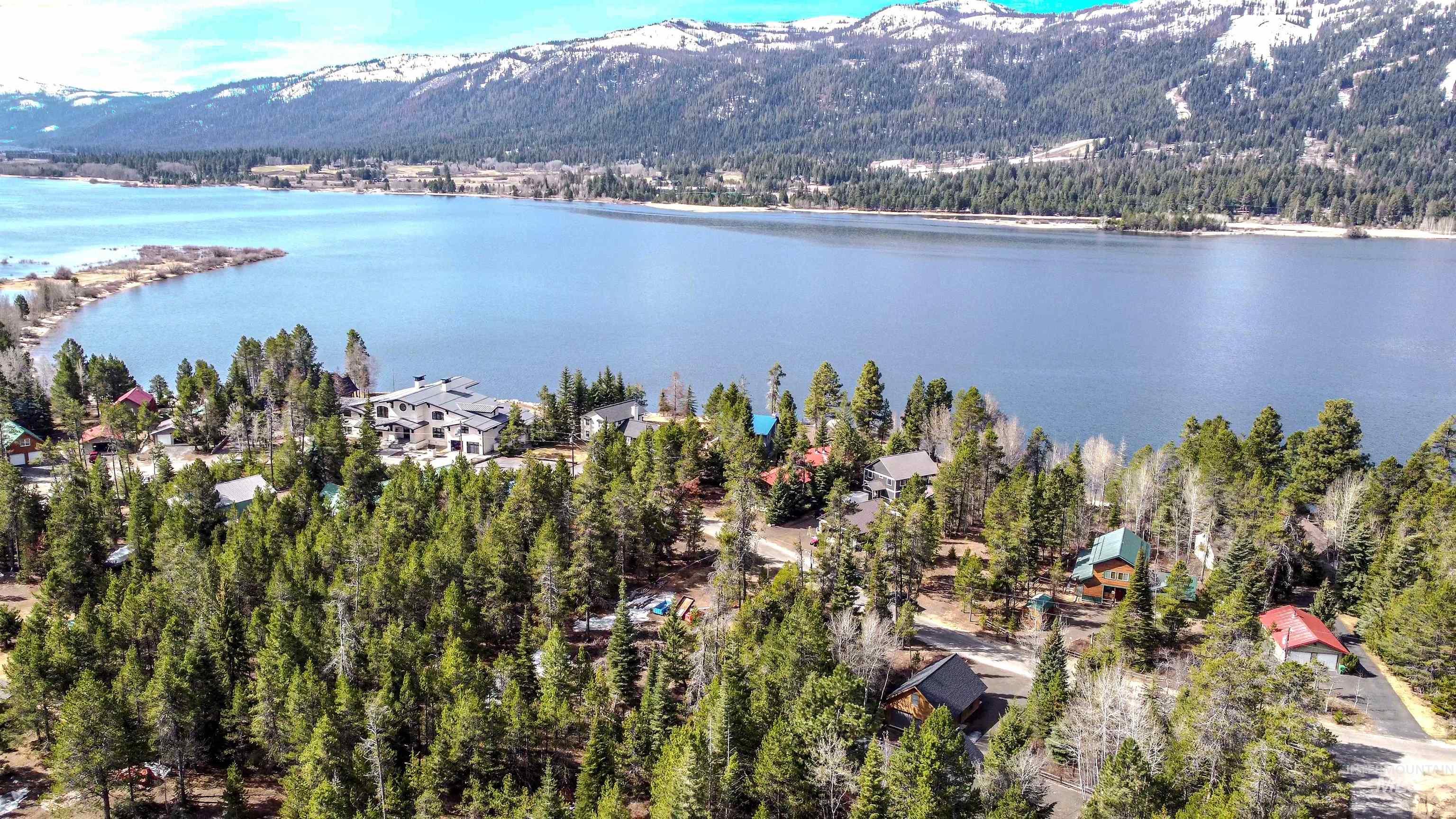 Drone / aerial view of a water and mountain view