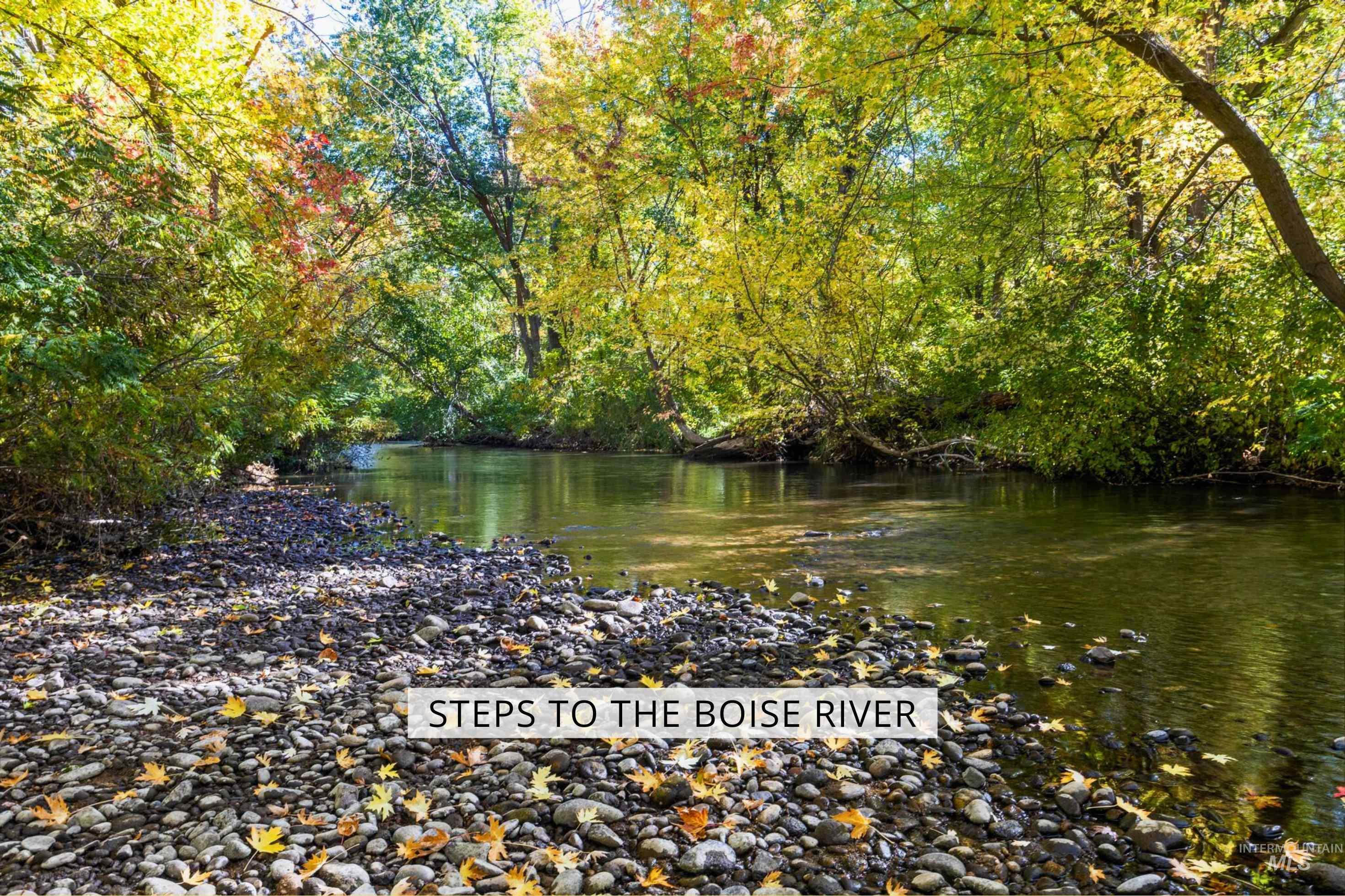 Water view with a heavily wooded area