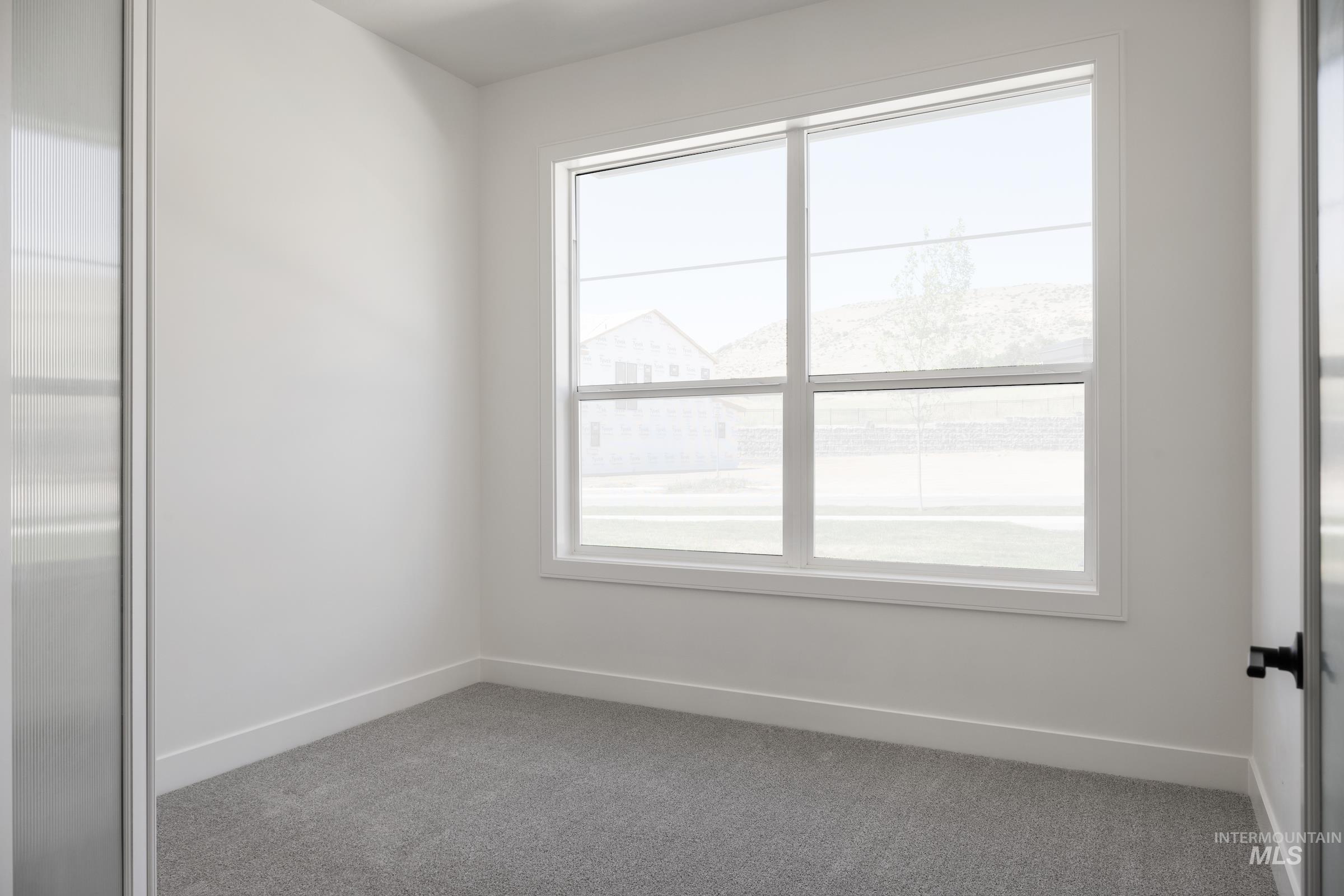 Carpeted empty room with baseboards