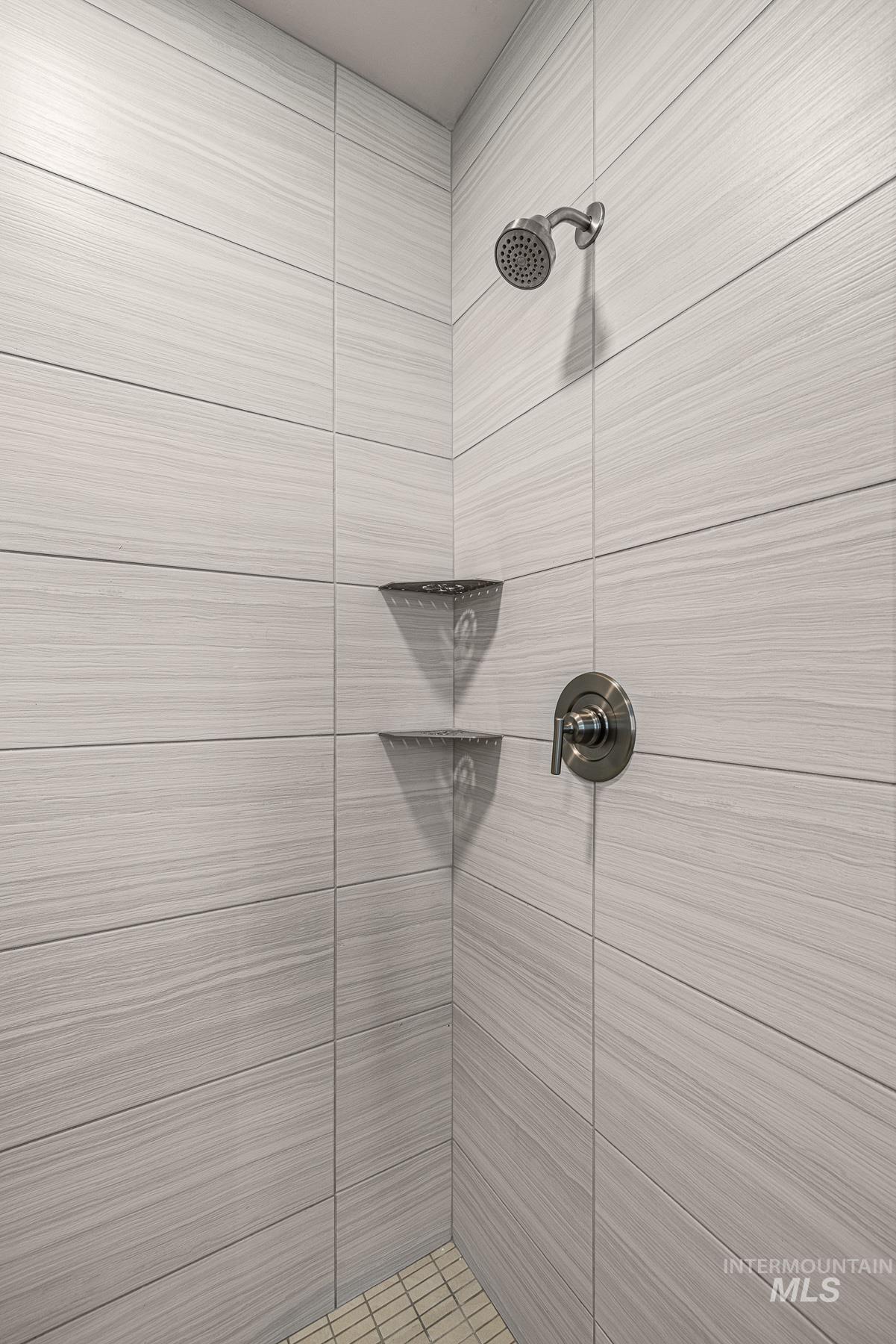 Bathroom with stall shower