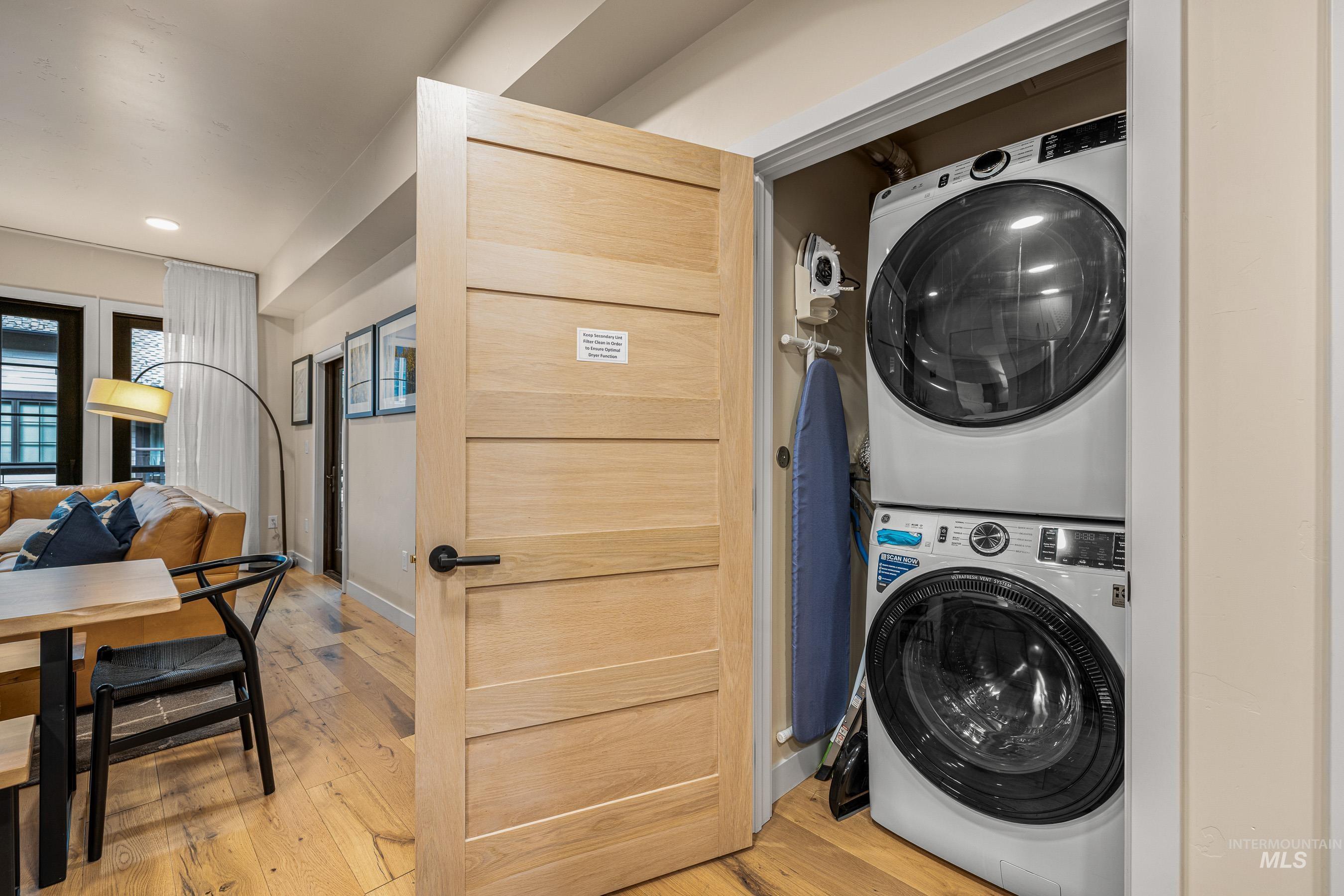 Stacked washer and dryer