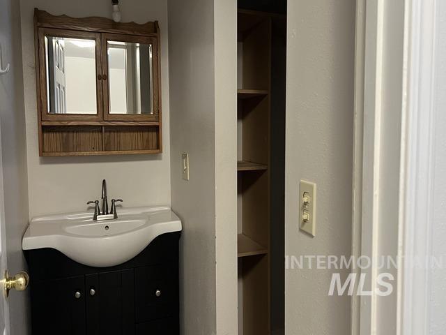 Bathroom featuring vanity and built in features