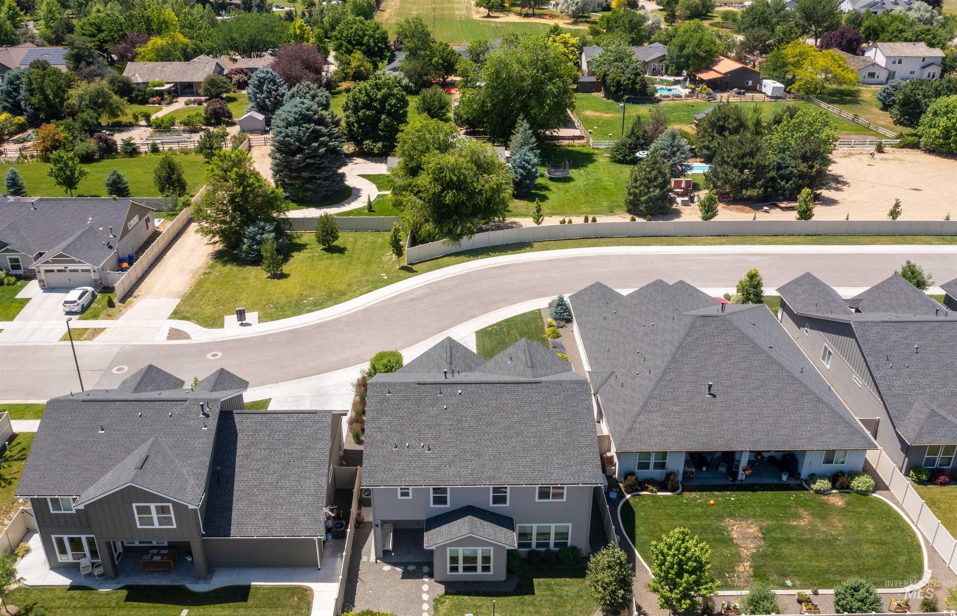 Aerial view of residential area
