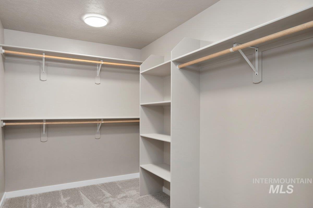 Spacious closet with built-in shelving