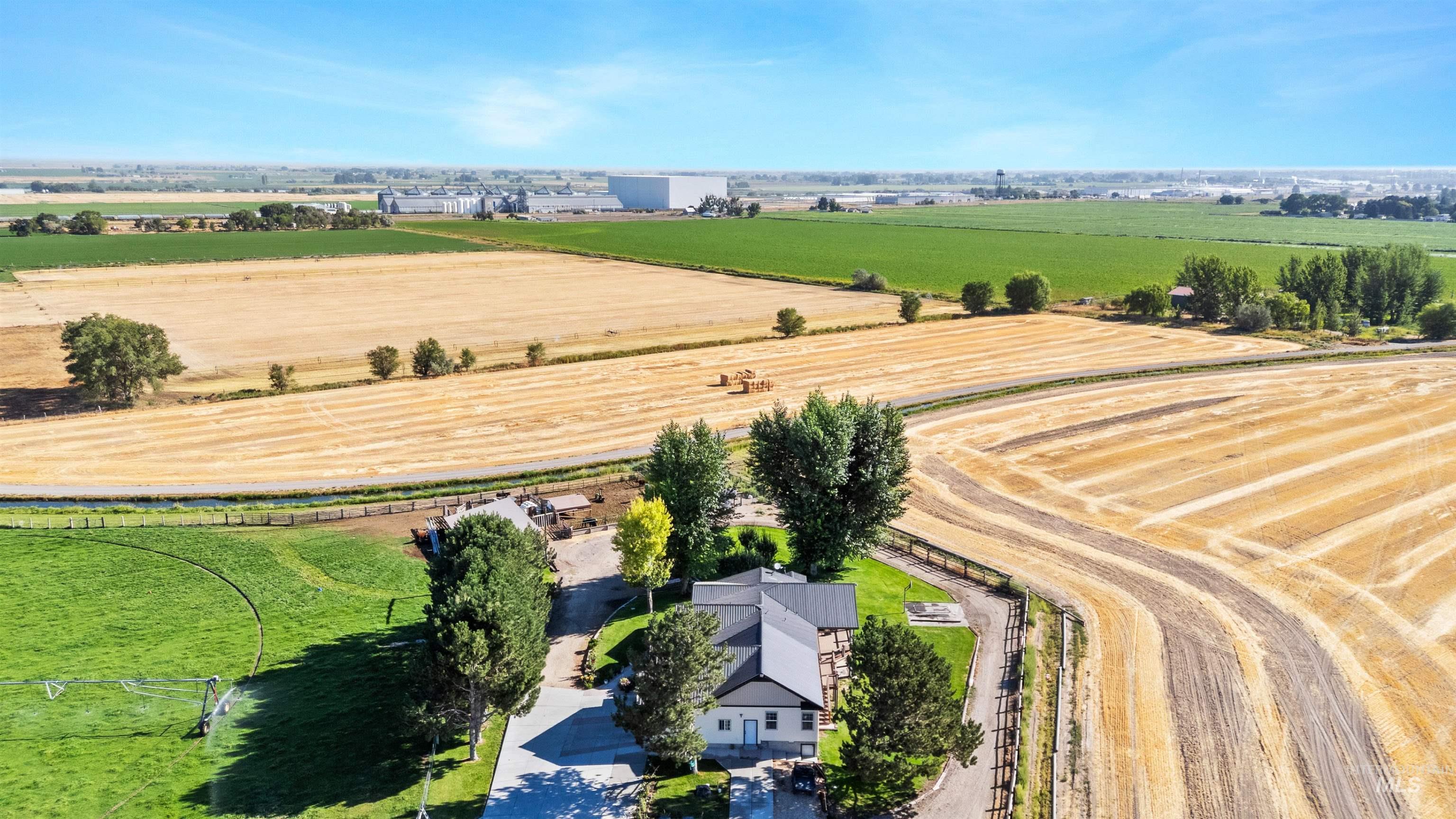 Aerial view of sparsely populated area