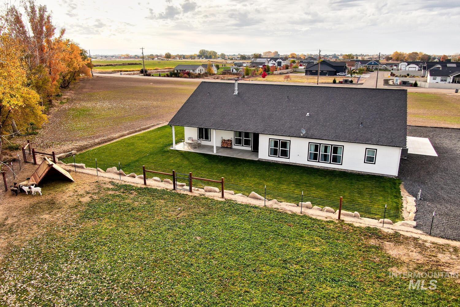 Aerial view of residential area
