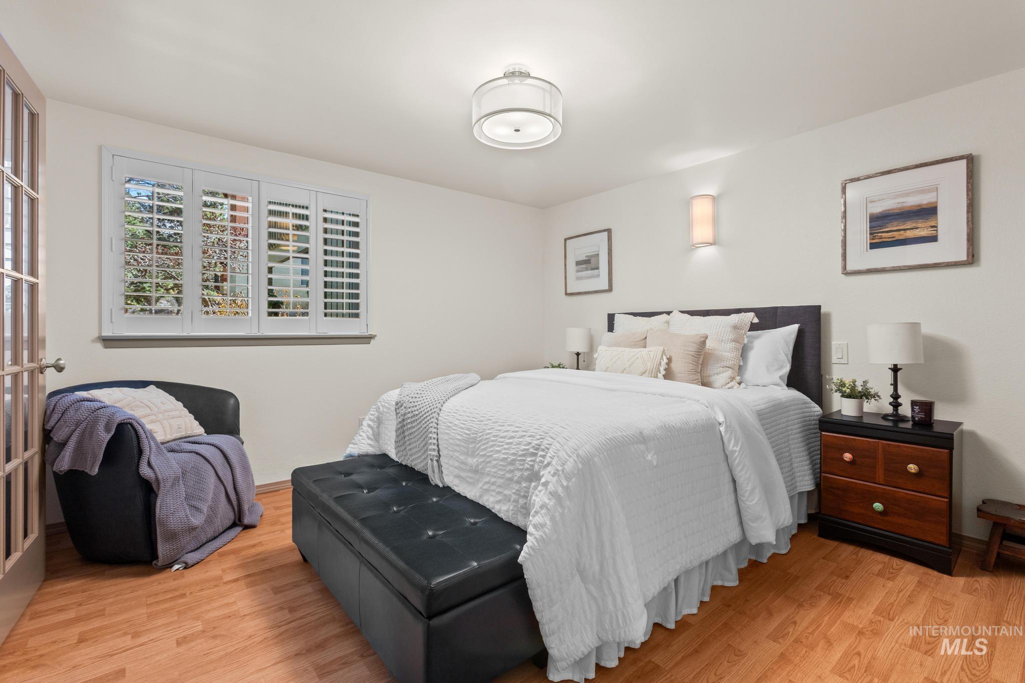 Bedroom featuring light wood-style floors