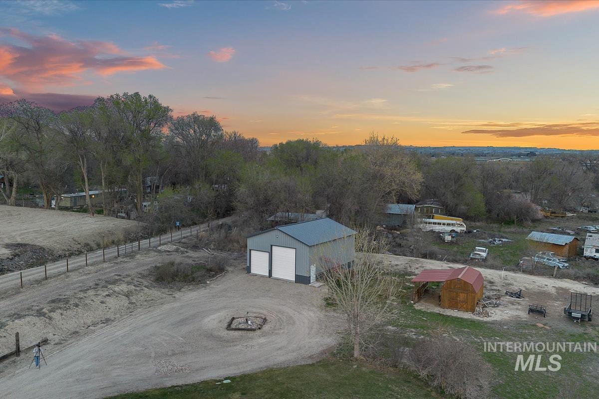Aerial view of sparsely populated area