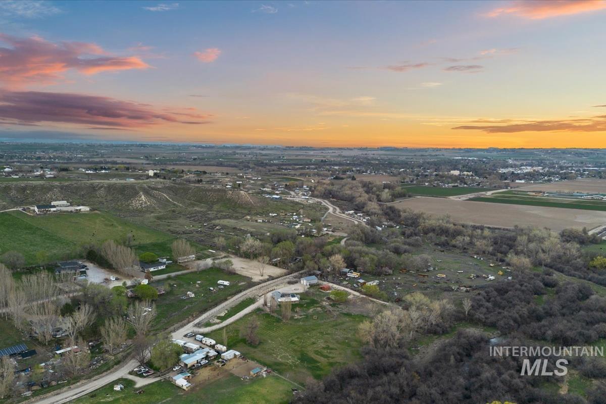 Aerial view of sparsely populated area
