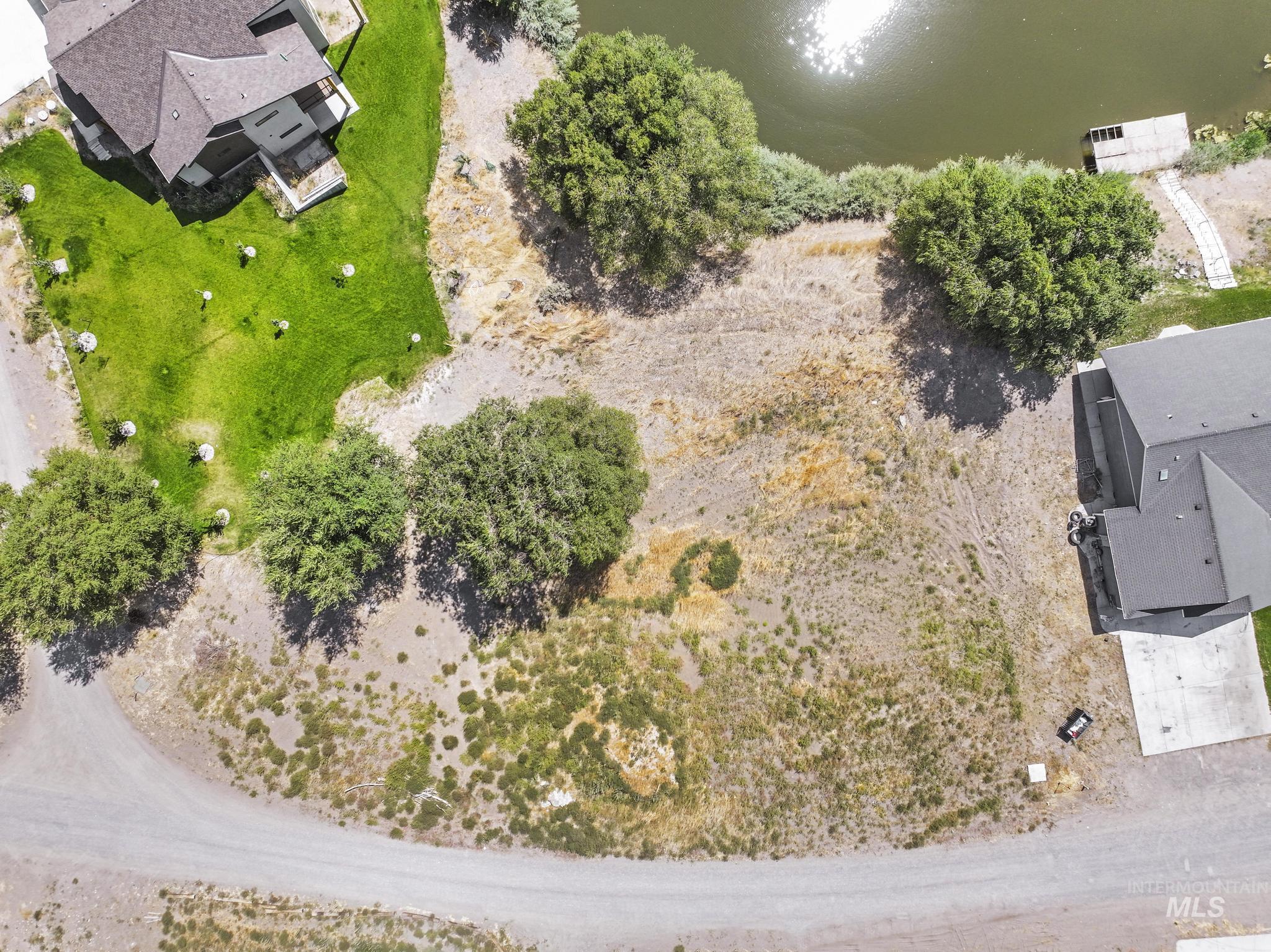Aerial view of a large body of water