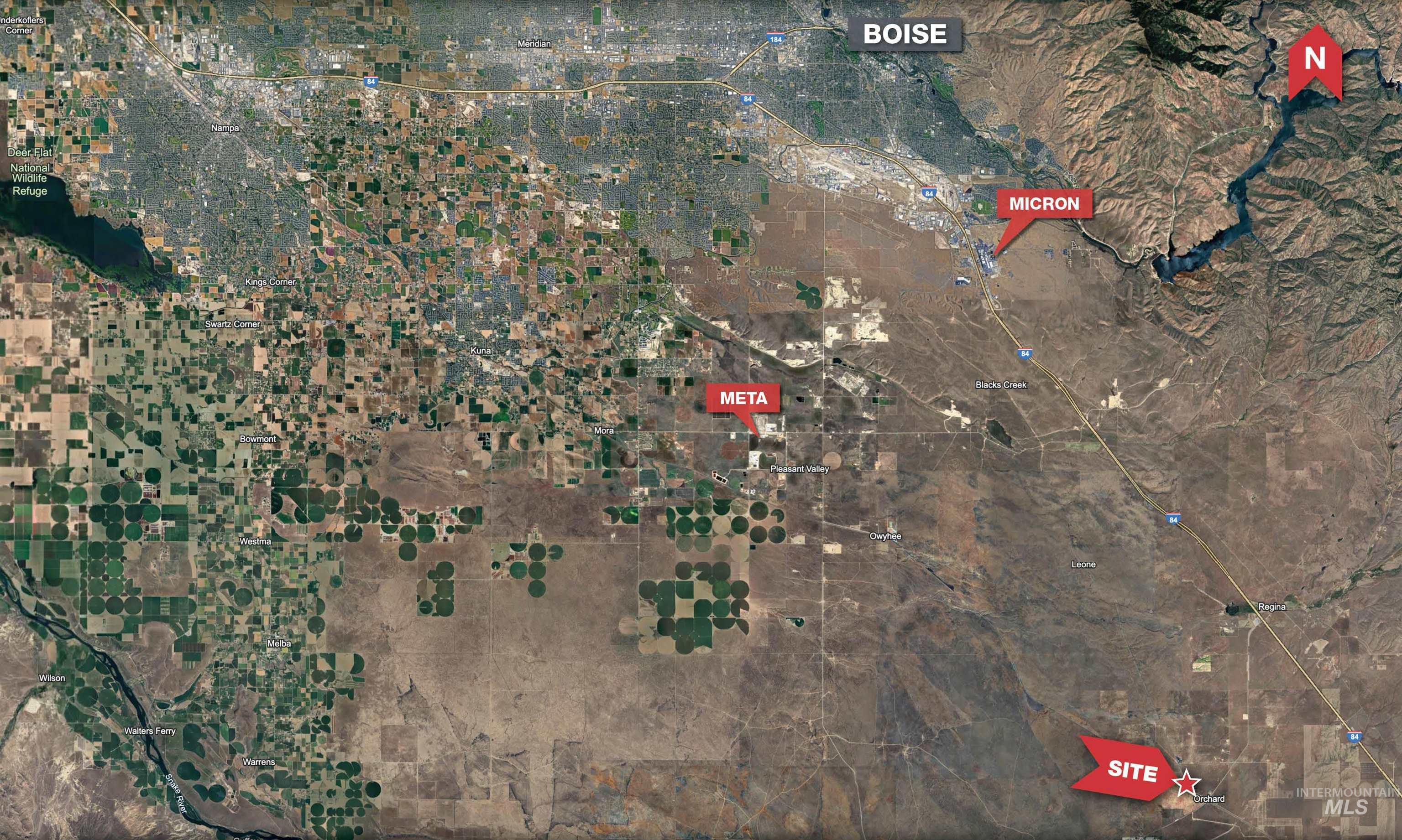 Aerial view of property's location