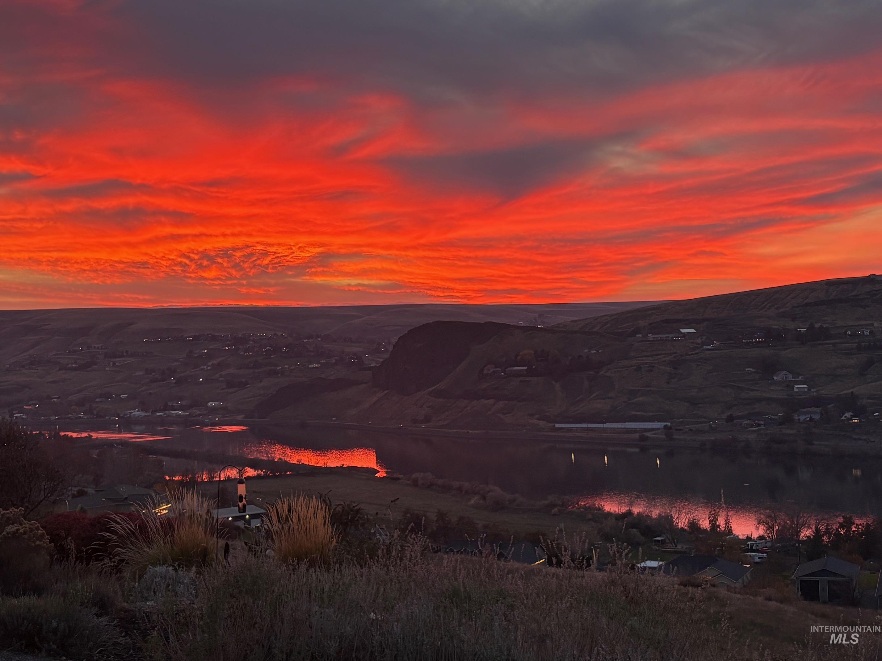 View of mountain background with a nearby body of water