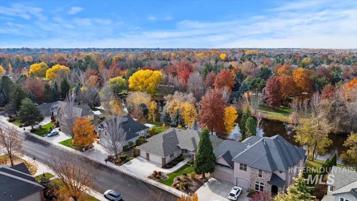 Aerial view of residential area