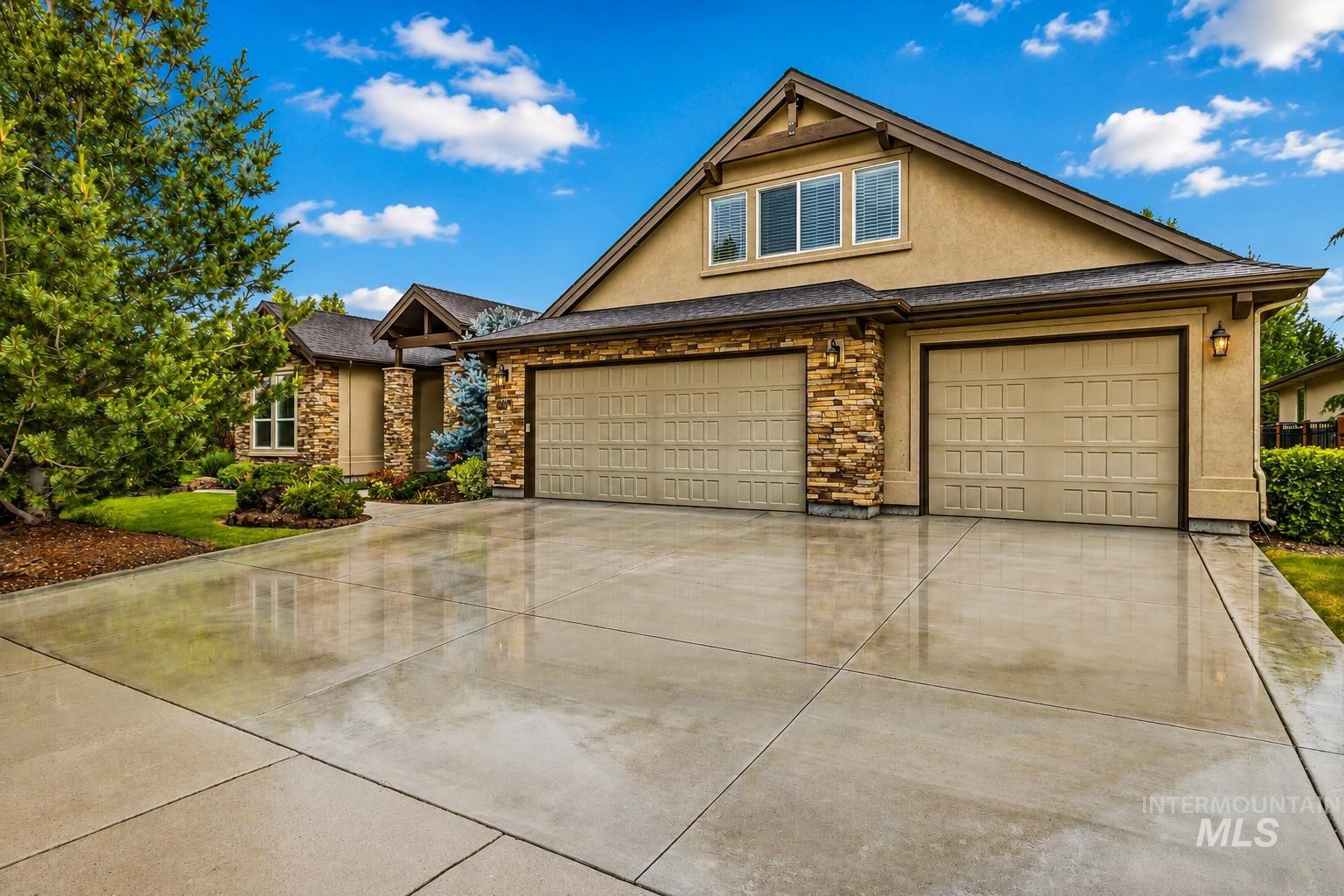 Stucco exterior with stone accents