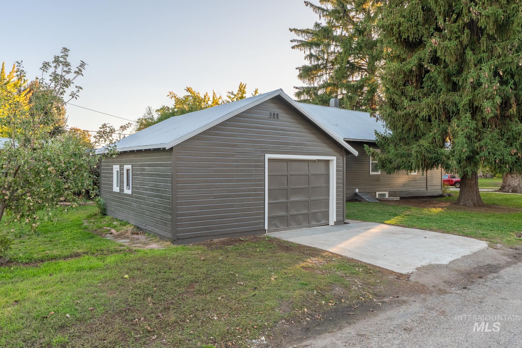 Garage with driveway