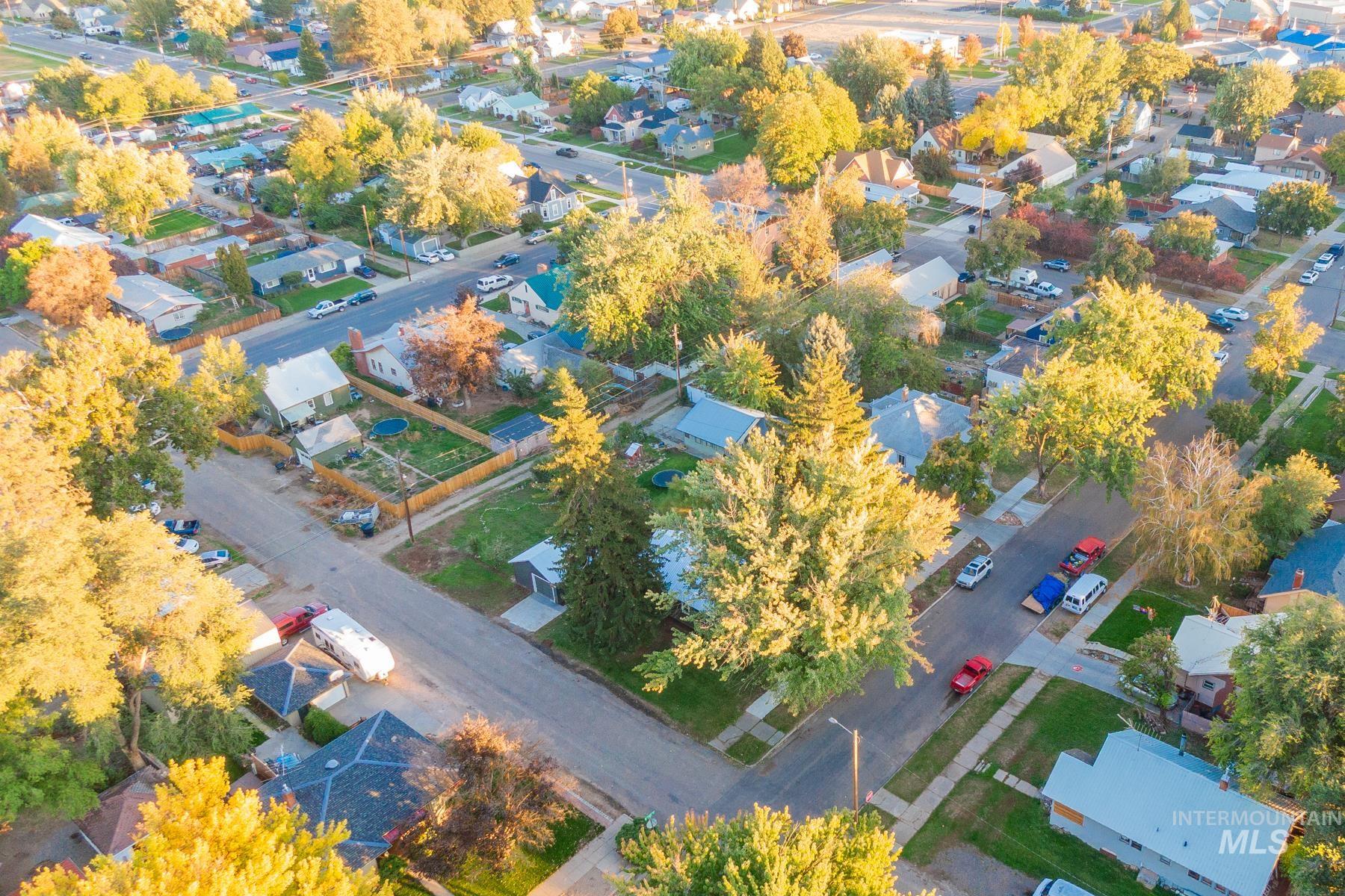 Aerial view of residential area