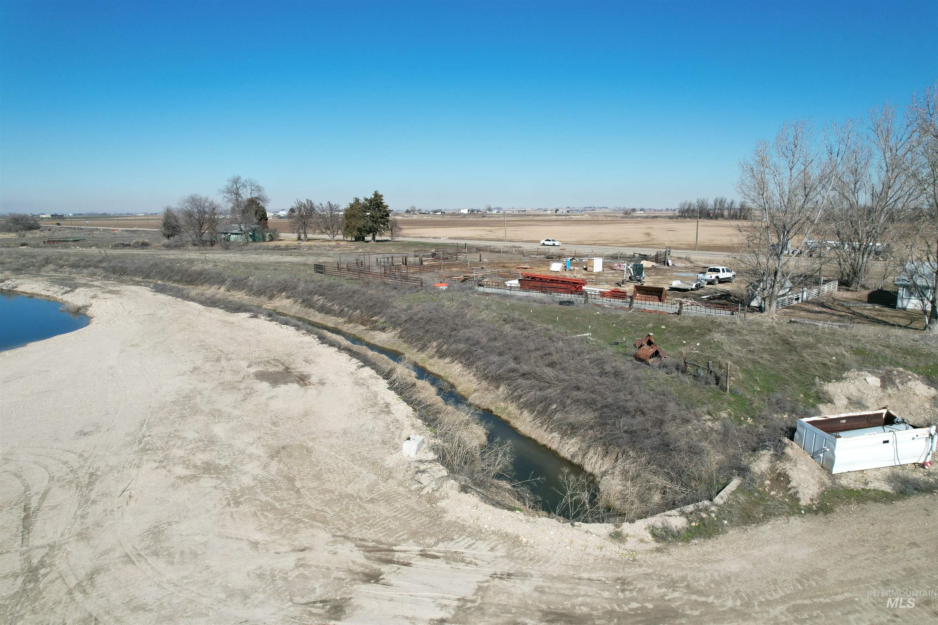 Aerial view of sparsely populated area