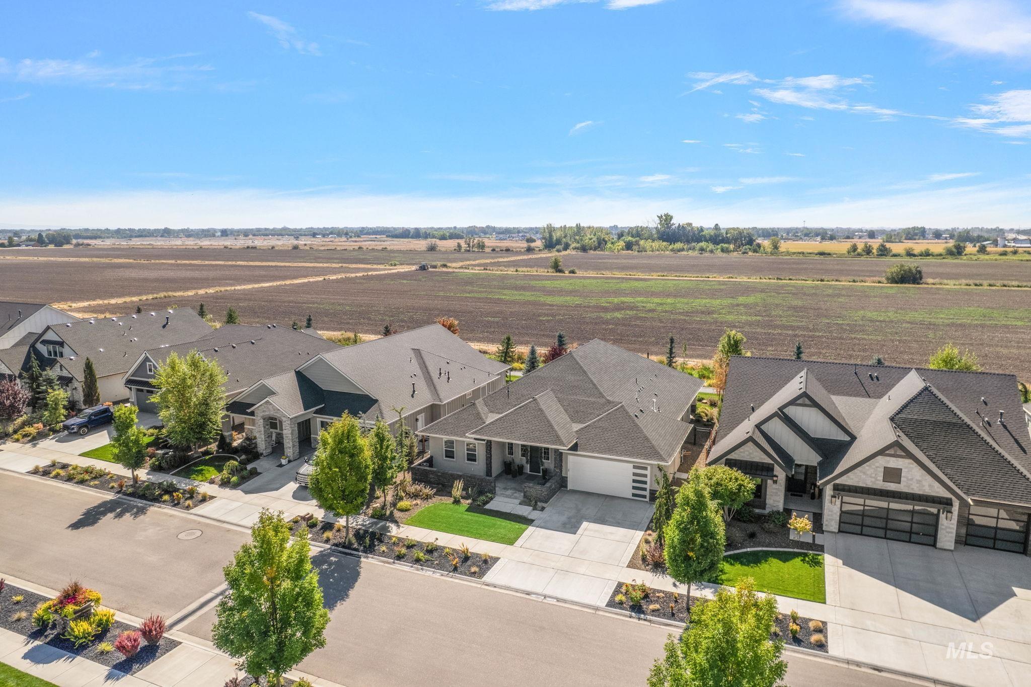 Aerial view of residential area