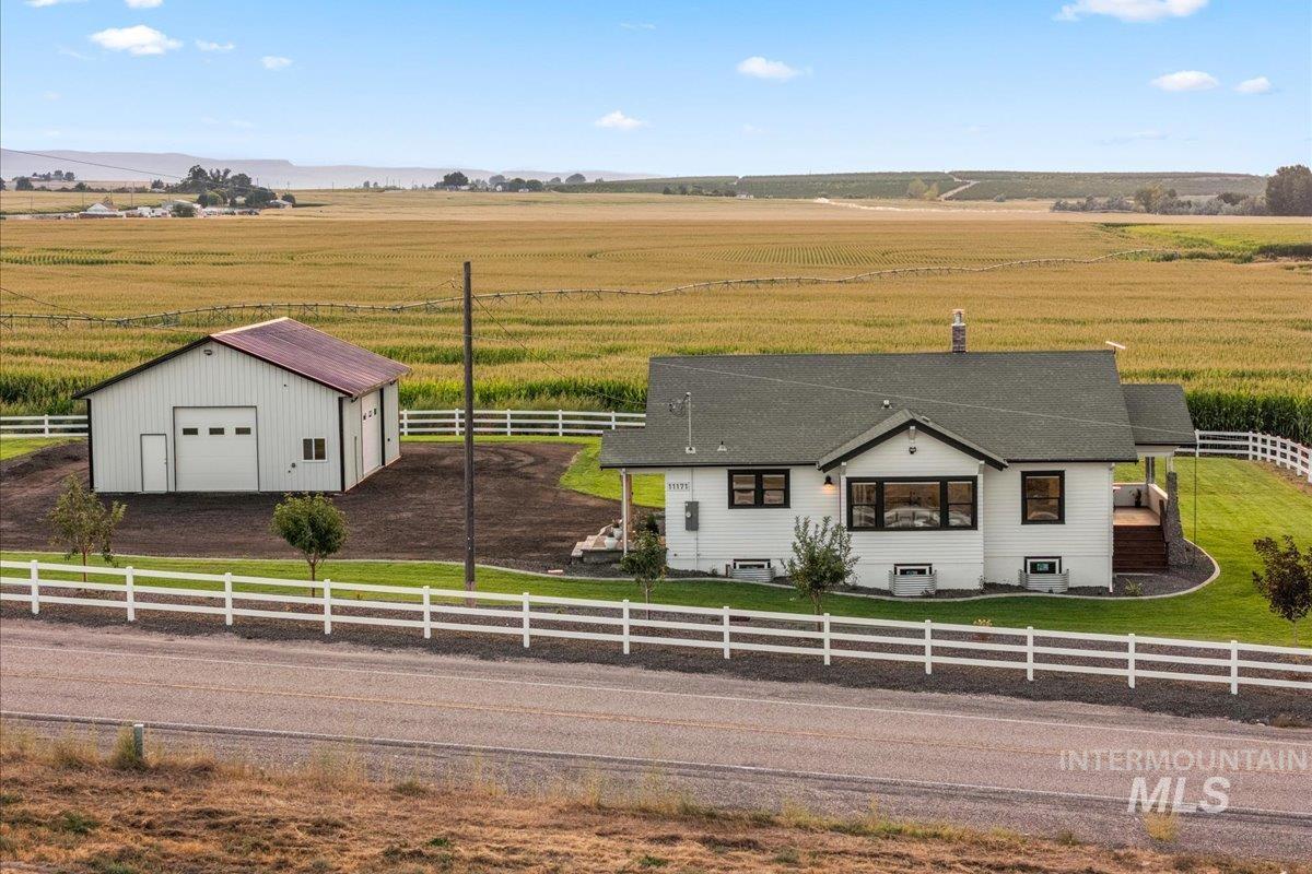 Aerial view of sparsely populated area