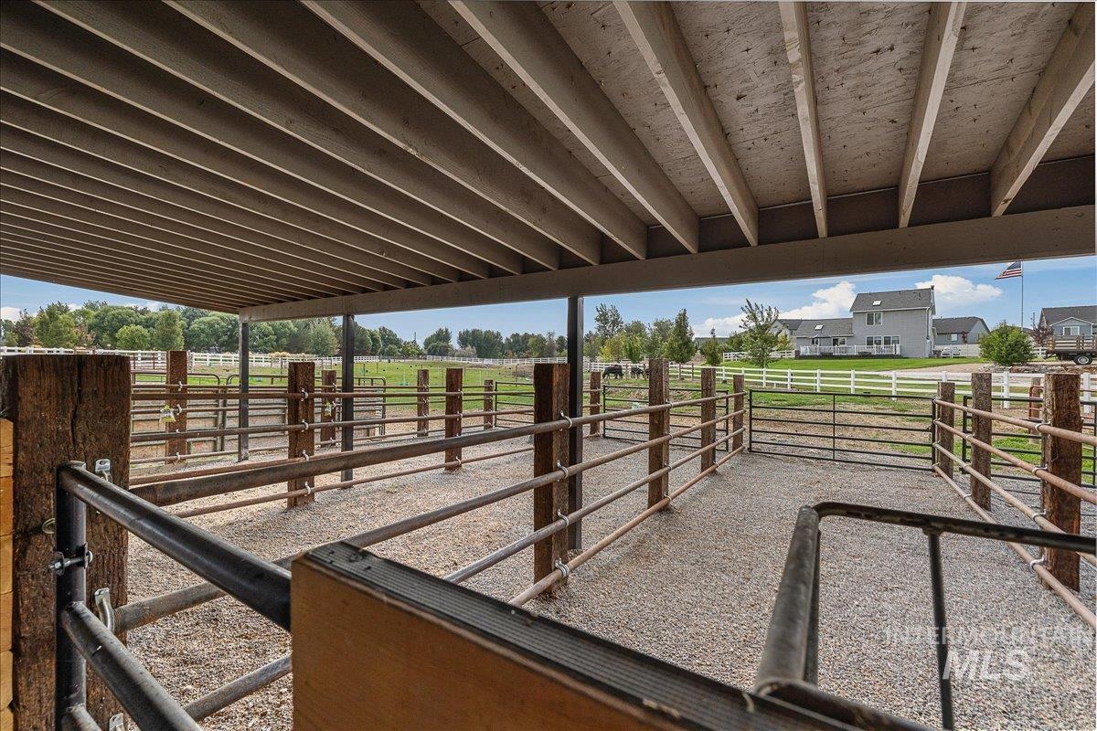 View of horse barn