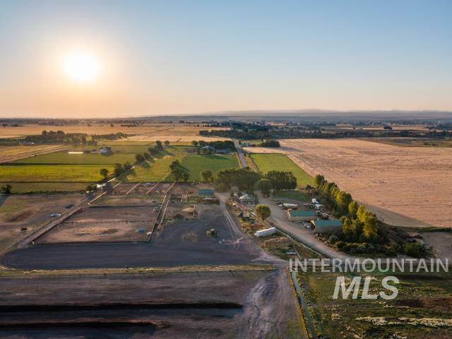 Aerial view at dusk of a view of rural / pastoral area