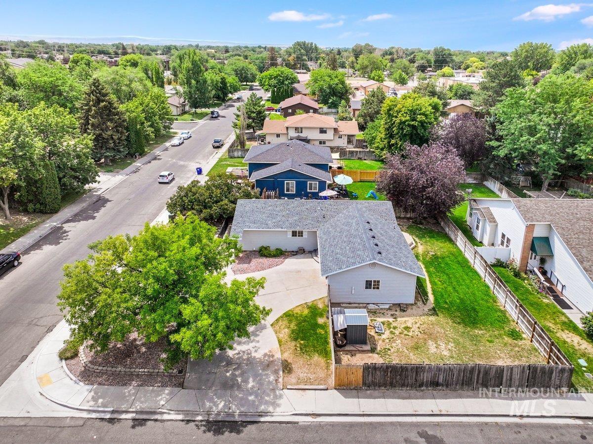 Aerial view of residential area