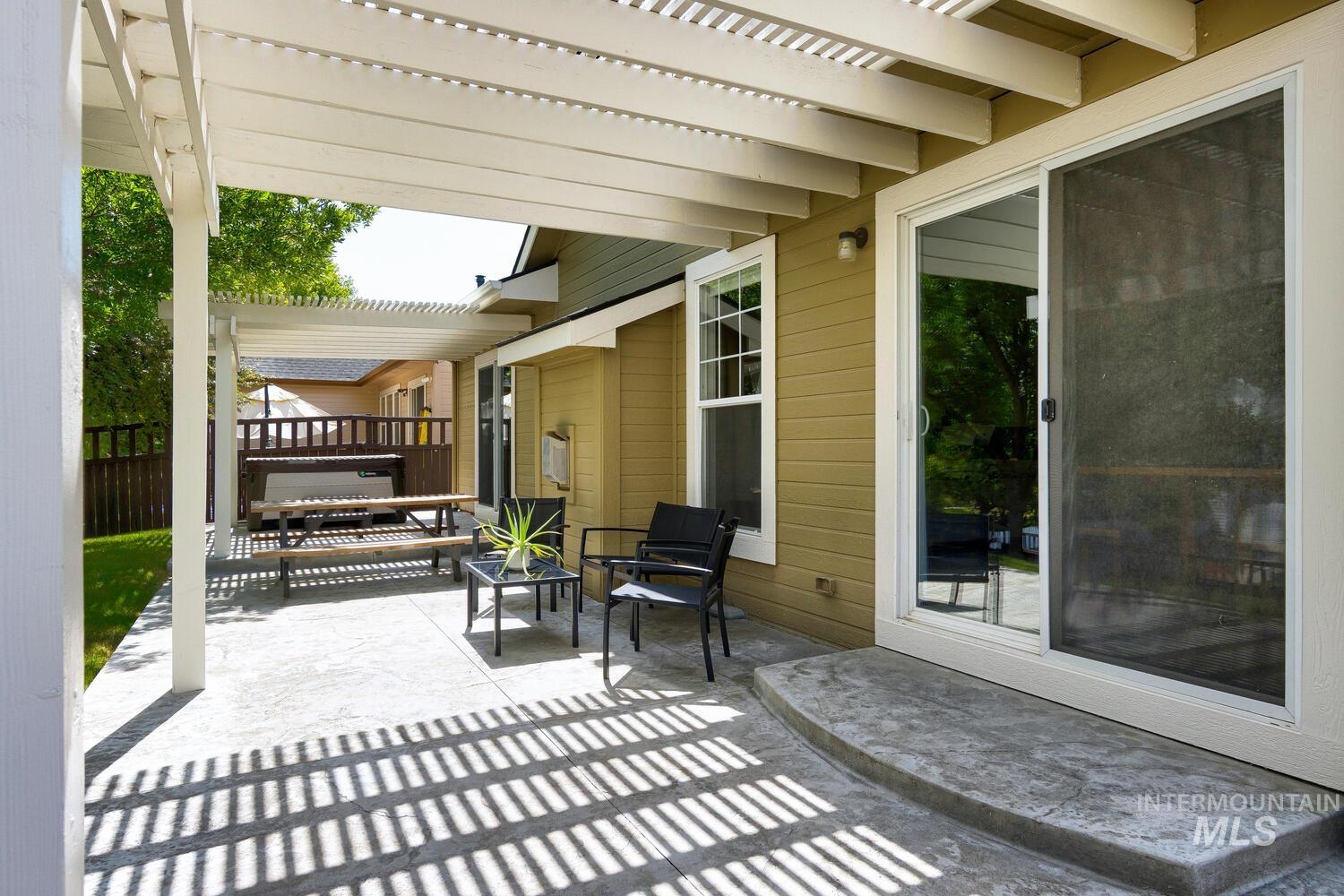 View of patio / terrace featuring a pergola