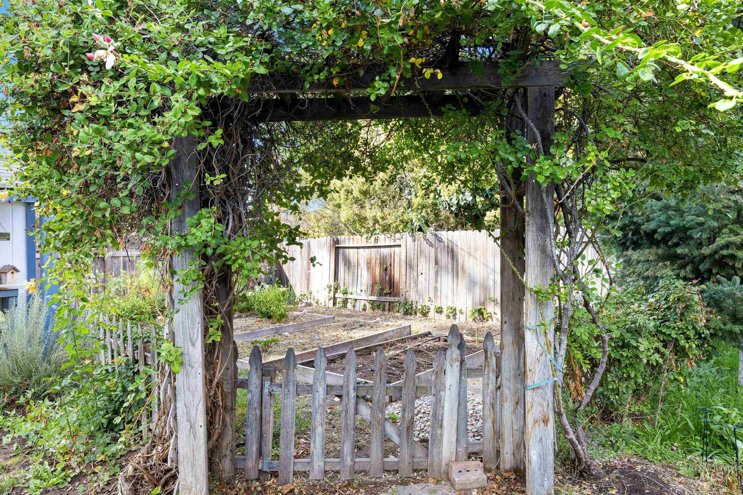 View of yard featuring a garden