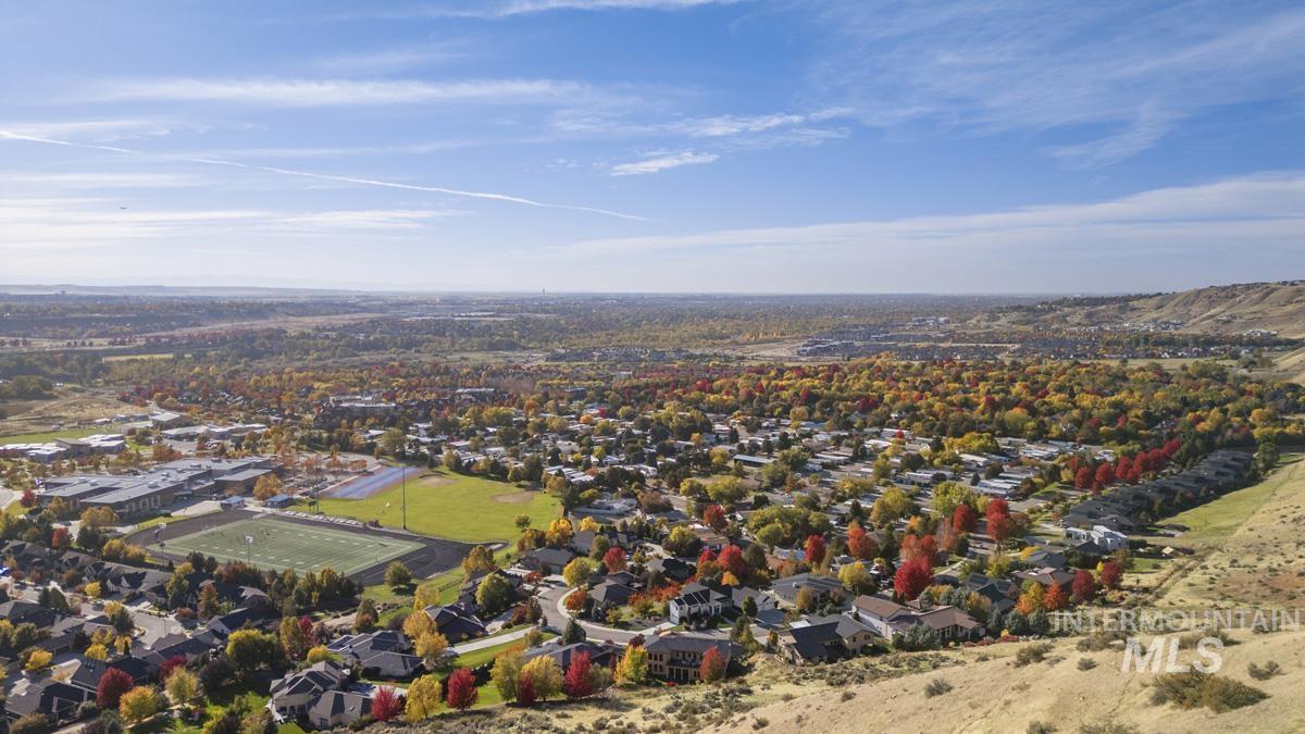 Aerial perspective of suburban area