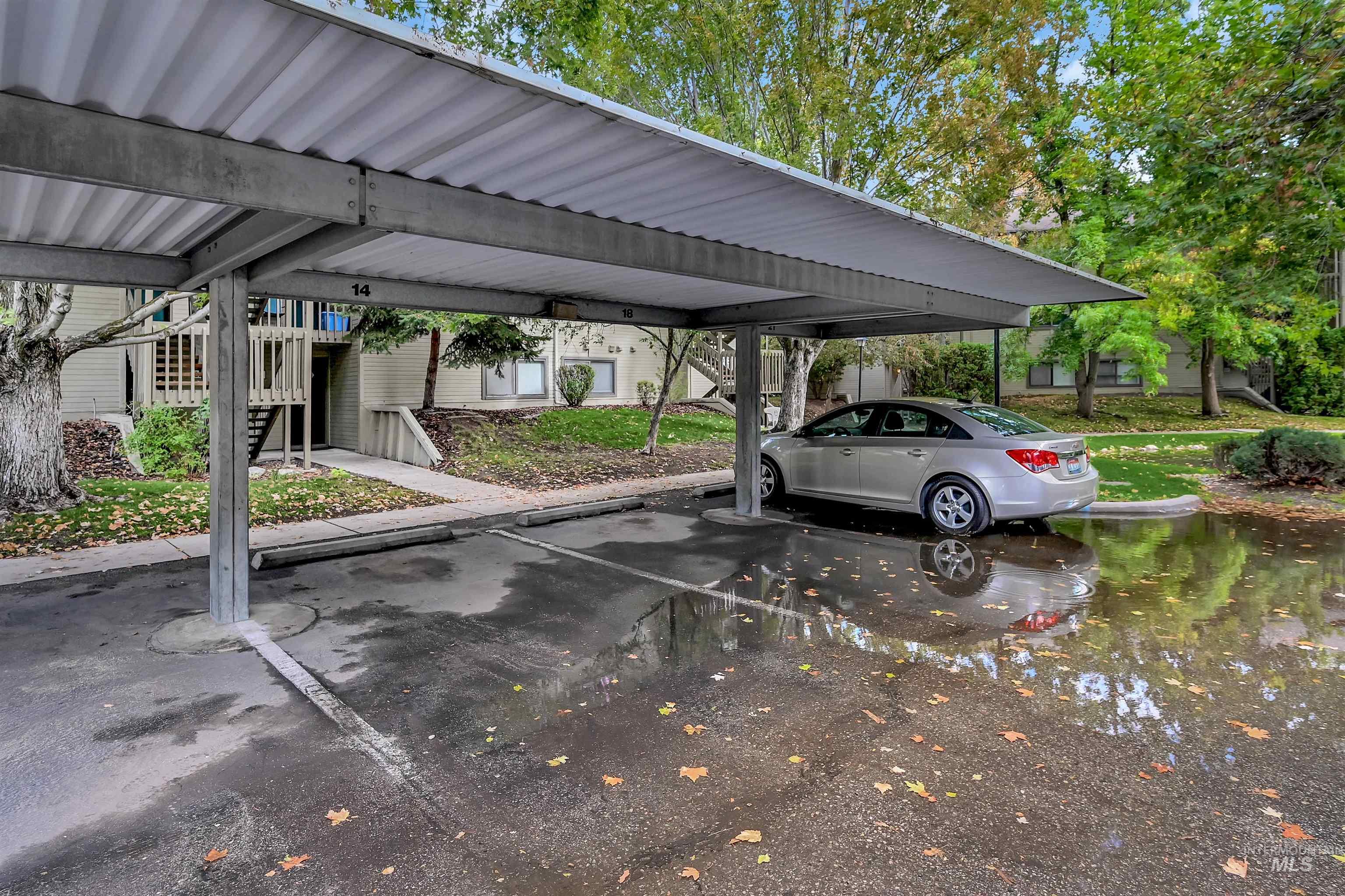 Covered parking lot.