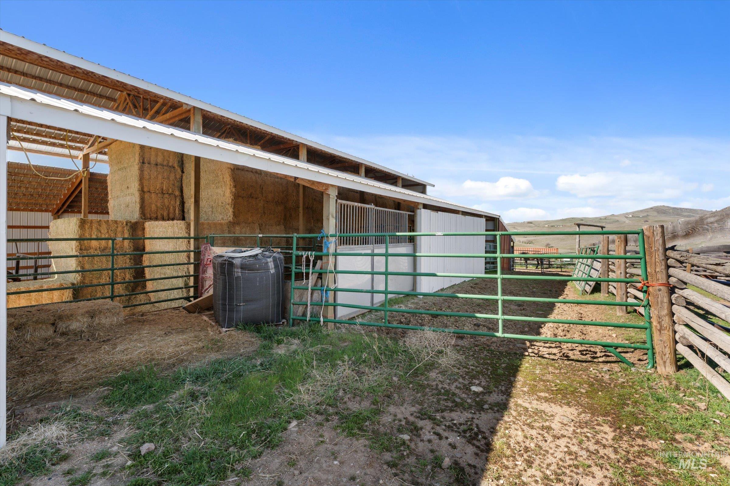 View of horse barn
