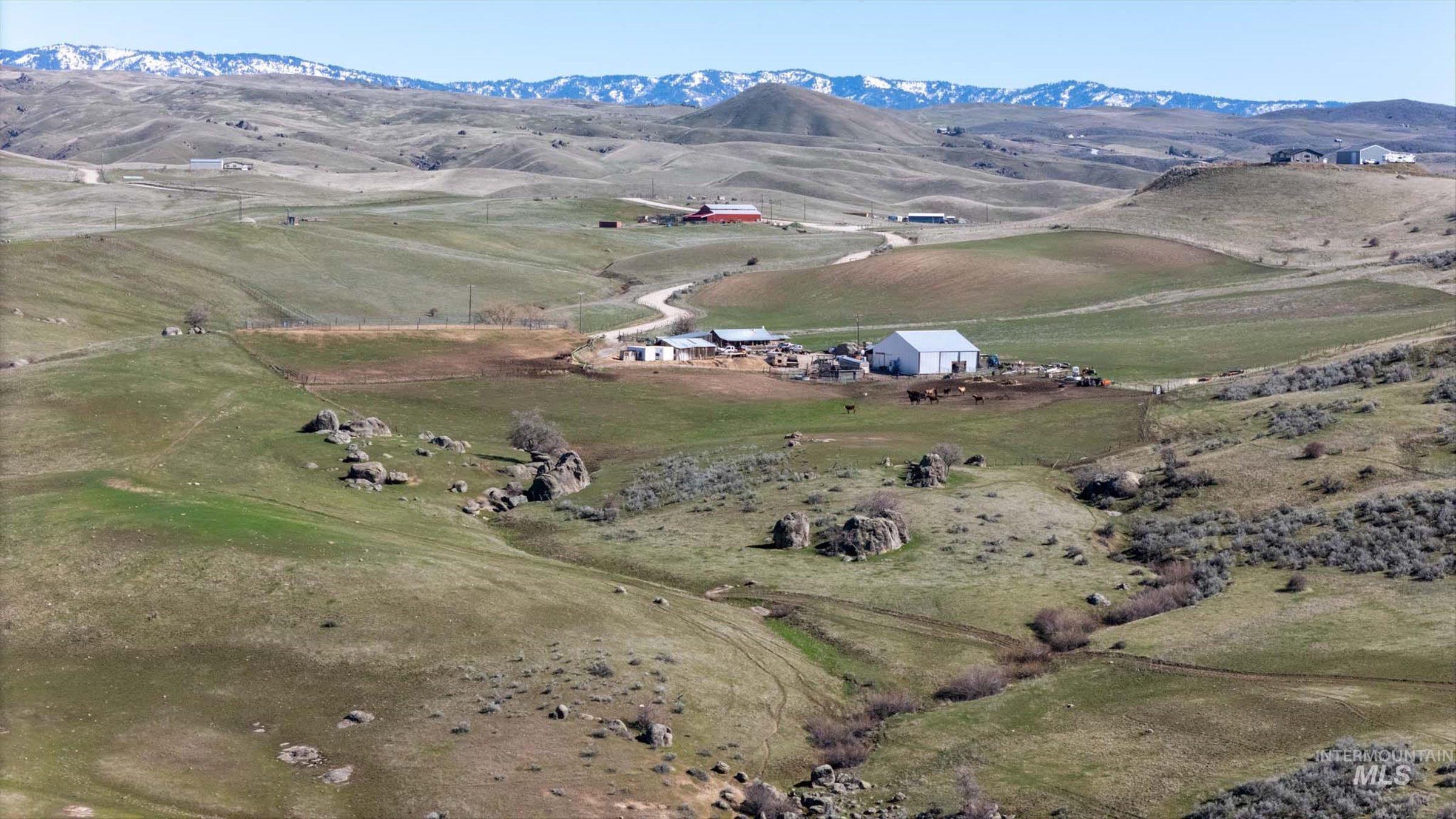 View of mountain background with rural landscape