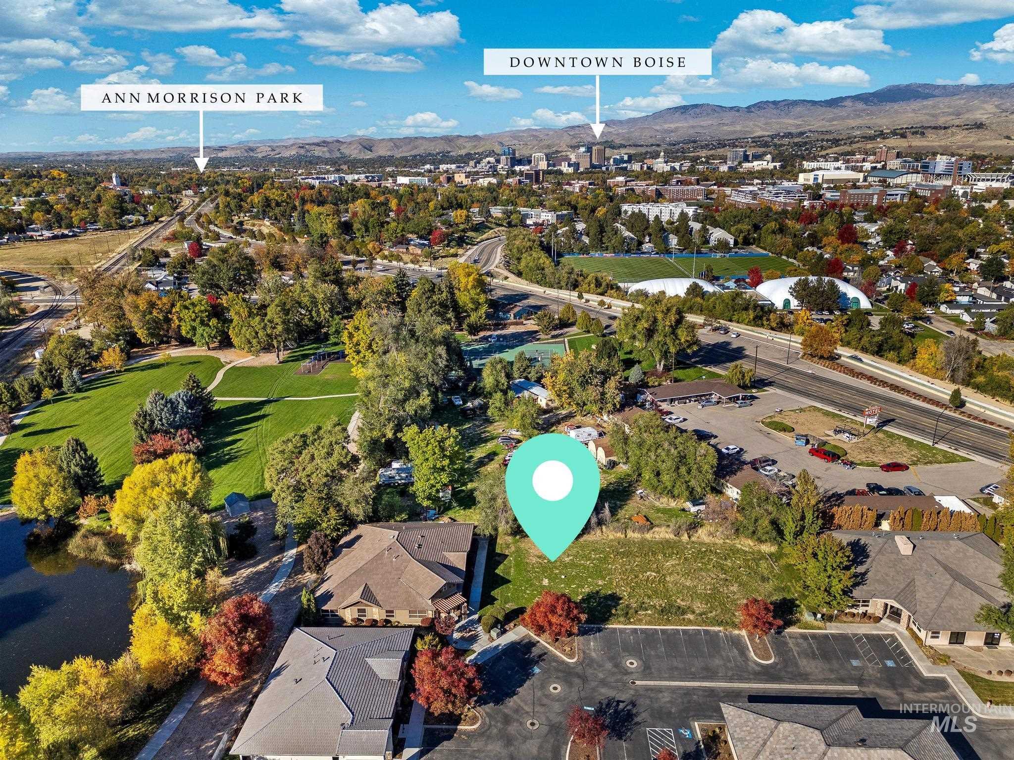 Bird's eye view of a mountain backdrop