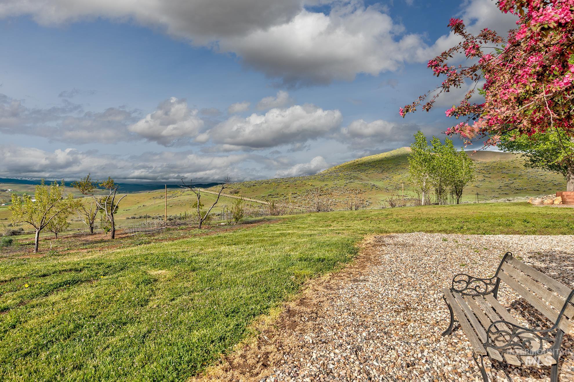 View of grassy yard with a rural view