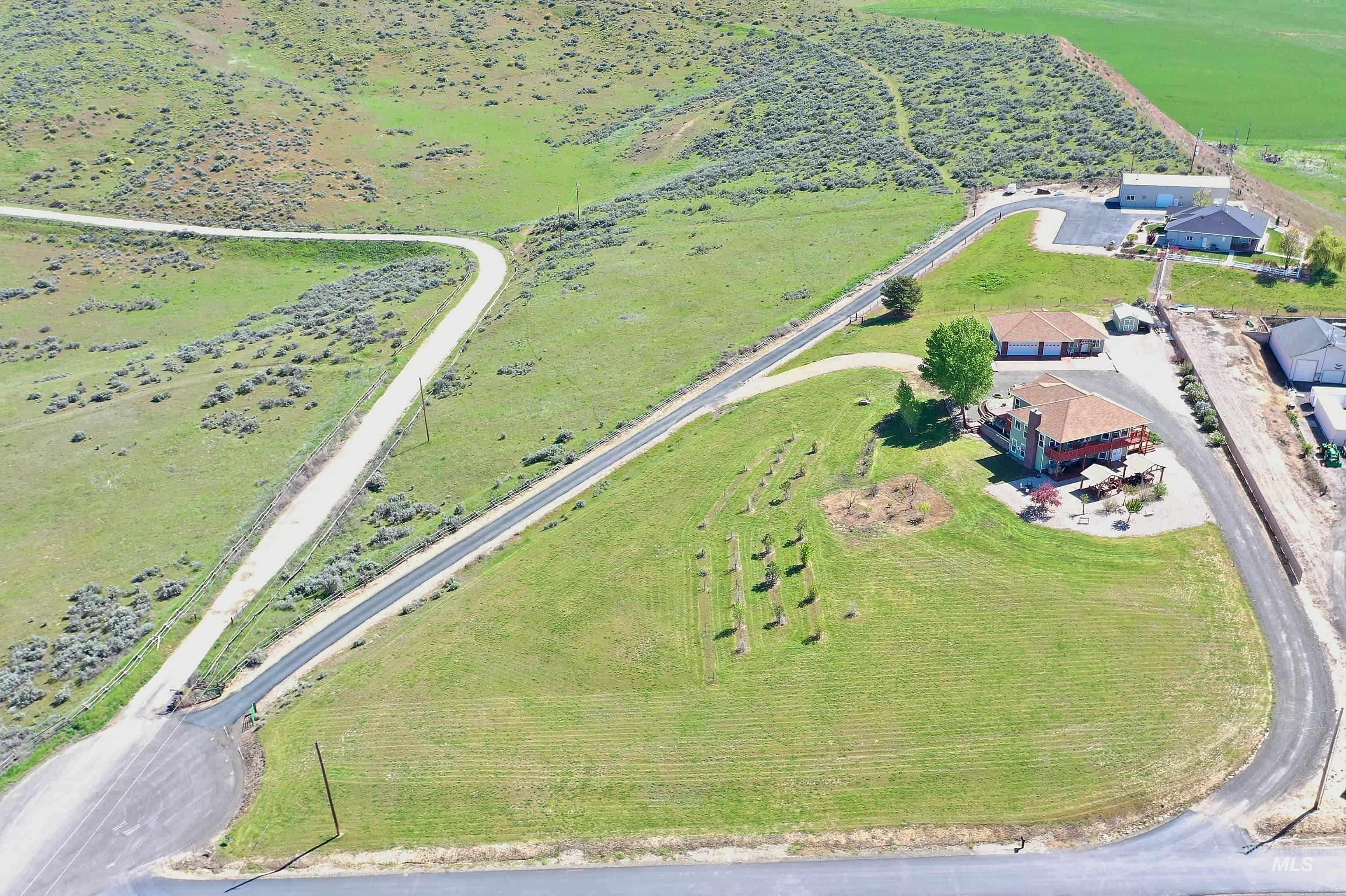 Aerial view of sparsely populated area
