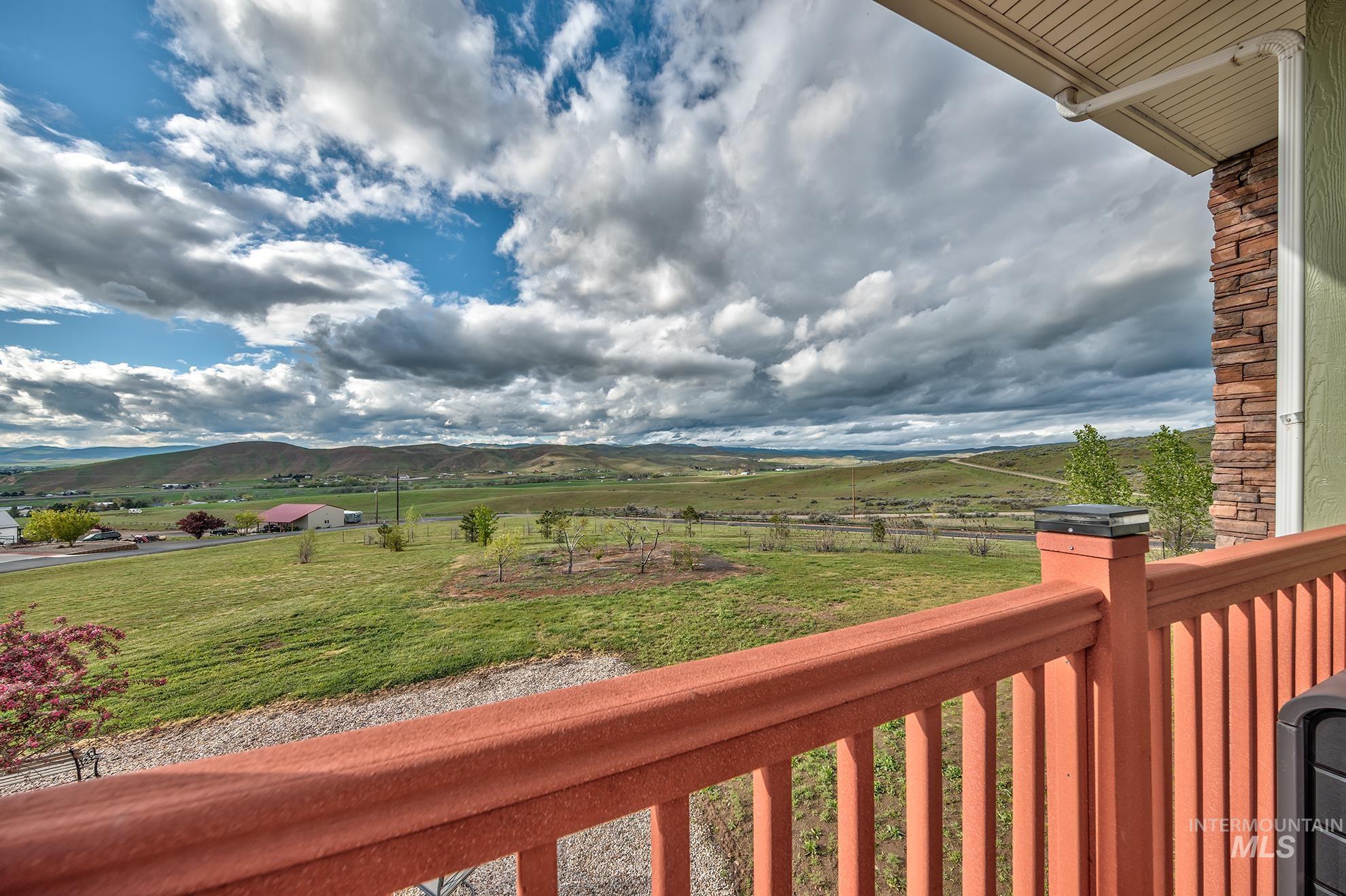 Rural mountain view to the N from porch.