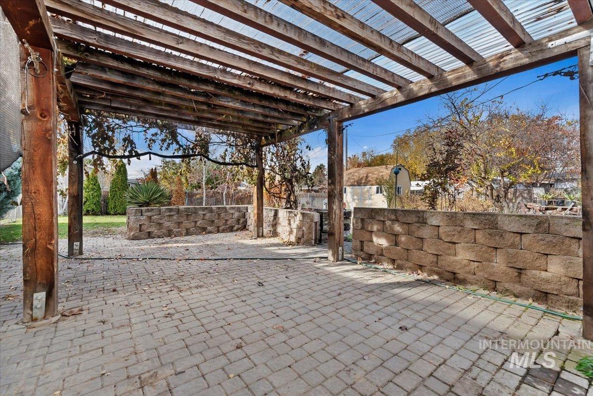 View of patio / terrace featuring a pergola