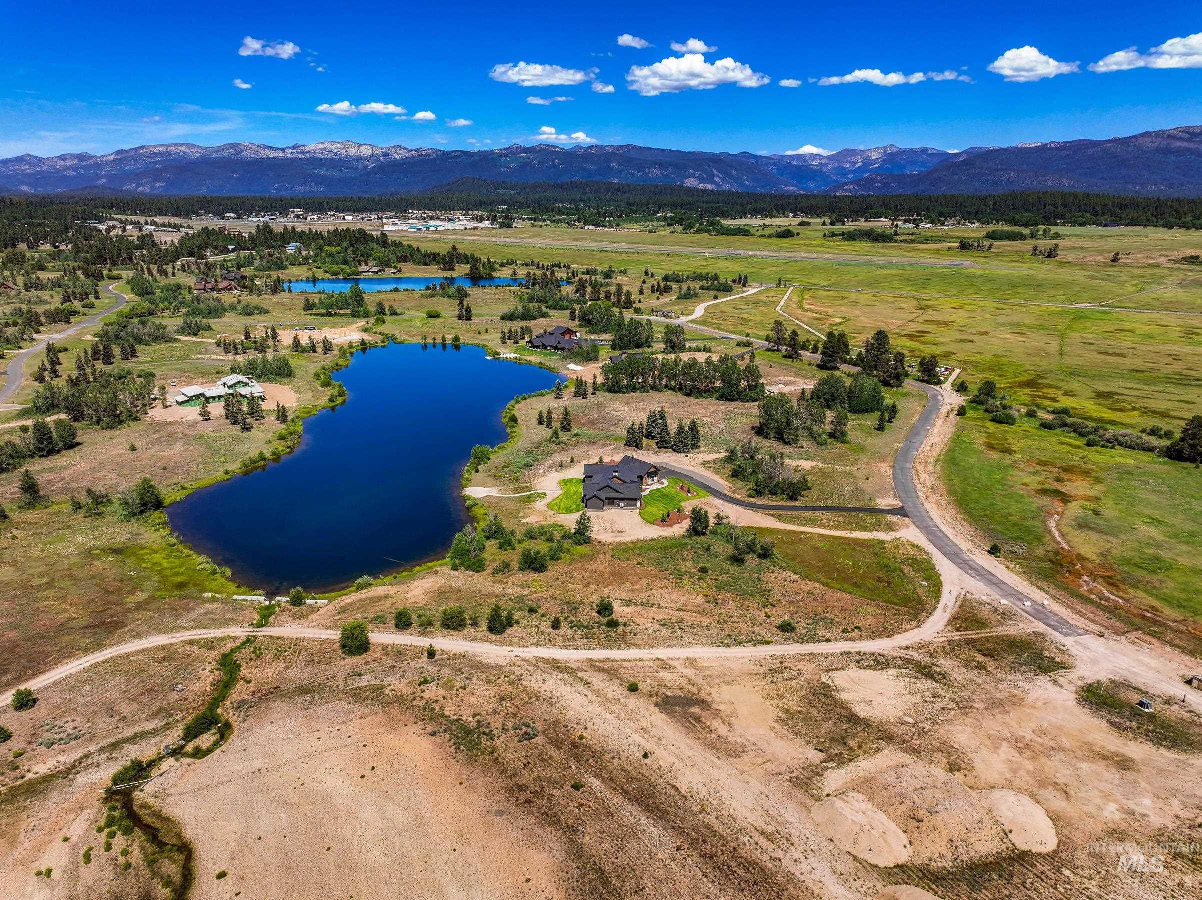 Drone / aerial view of a water and mountain view