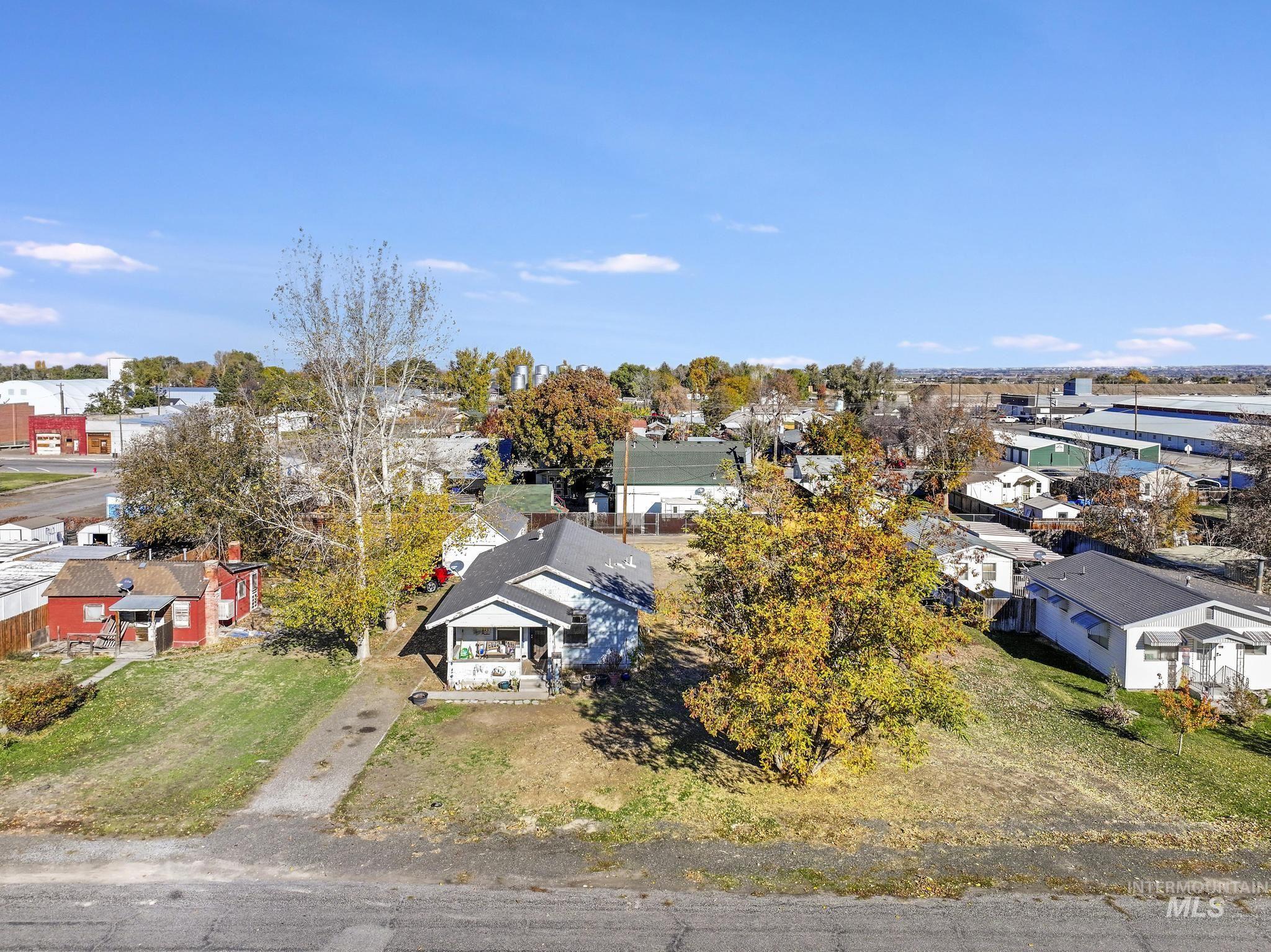 Aerial perspective of suburban area